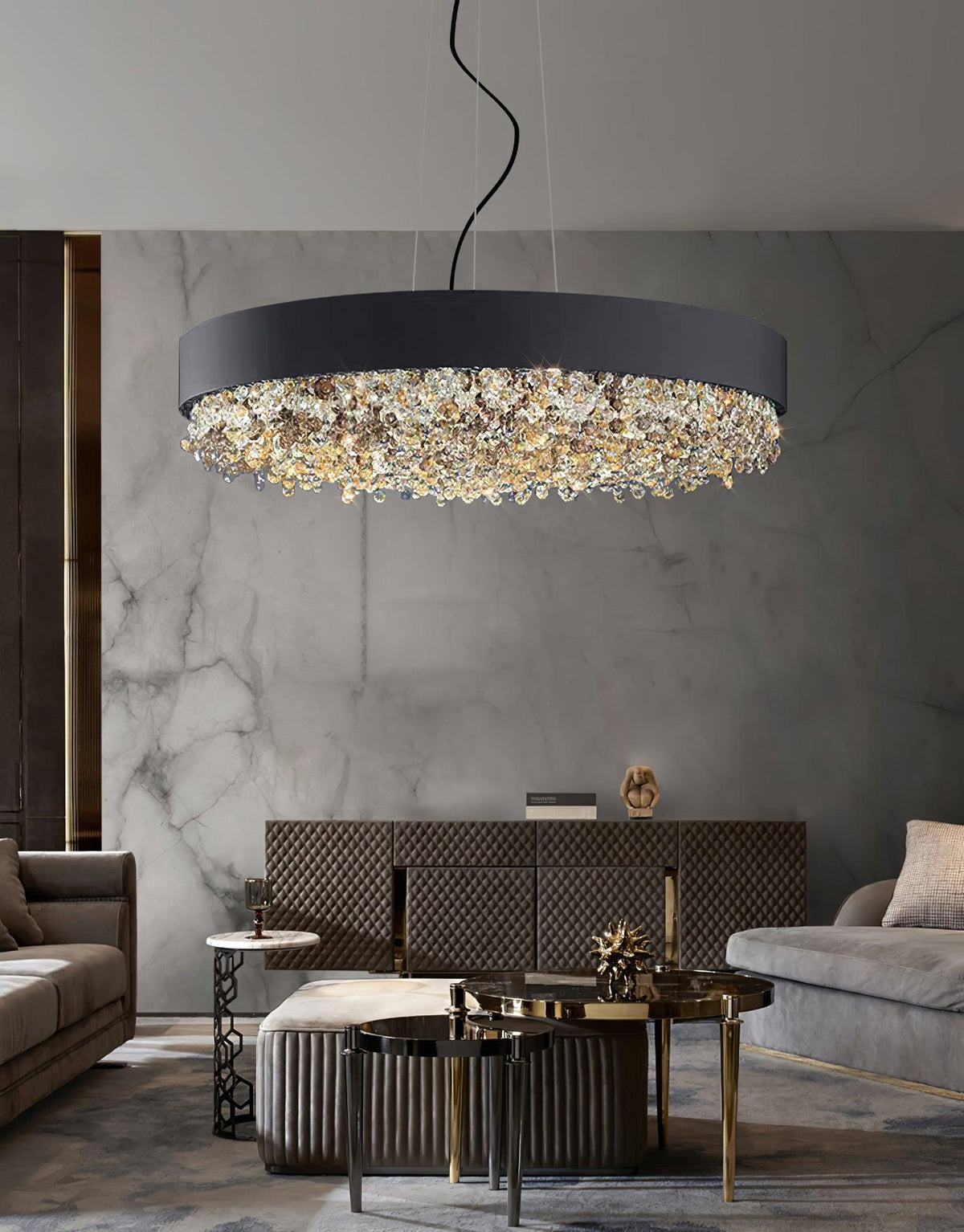 Kaelan lámpara colgante moderna de lujo en cristal