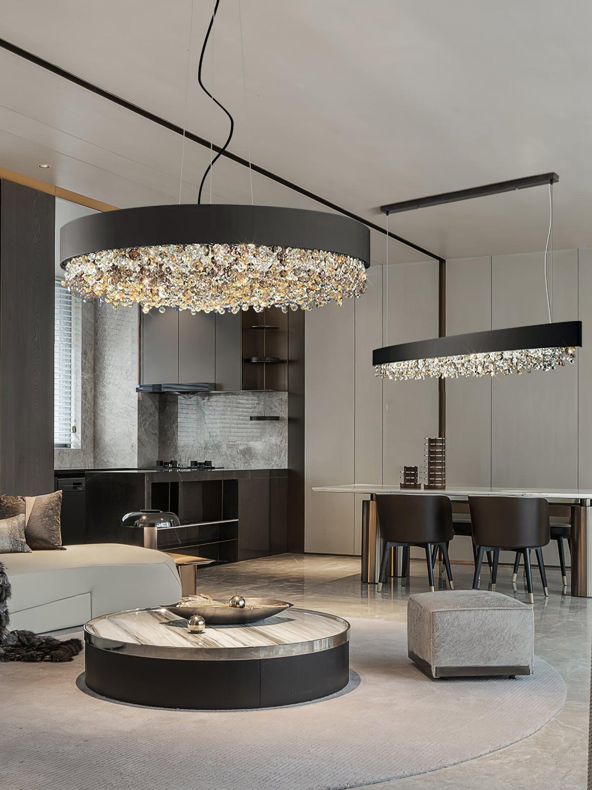 Kaelan lámpara colgante moderna de lujo en cristal