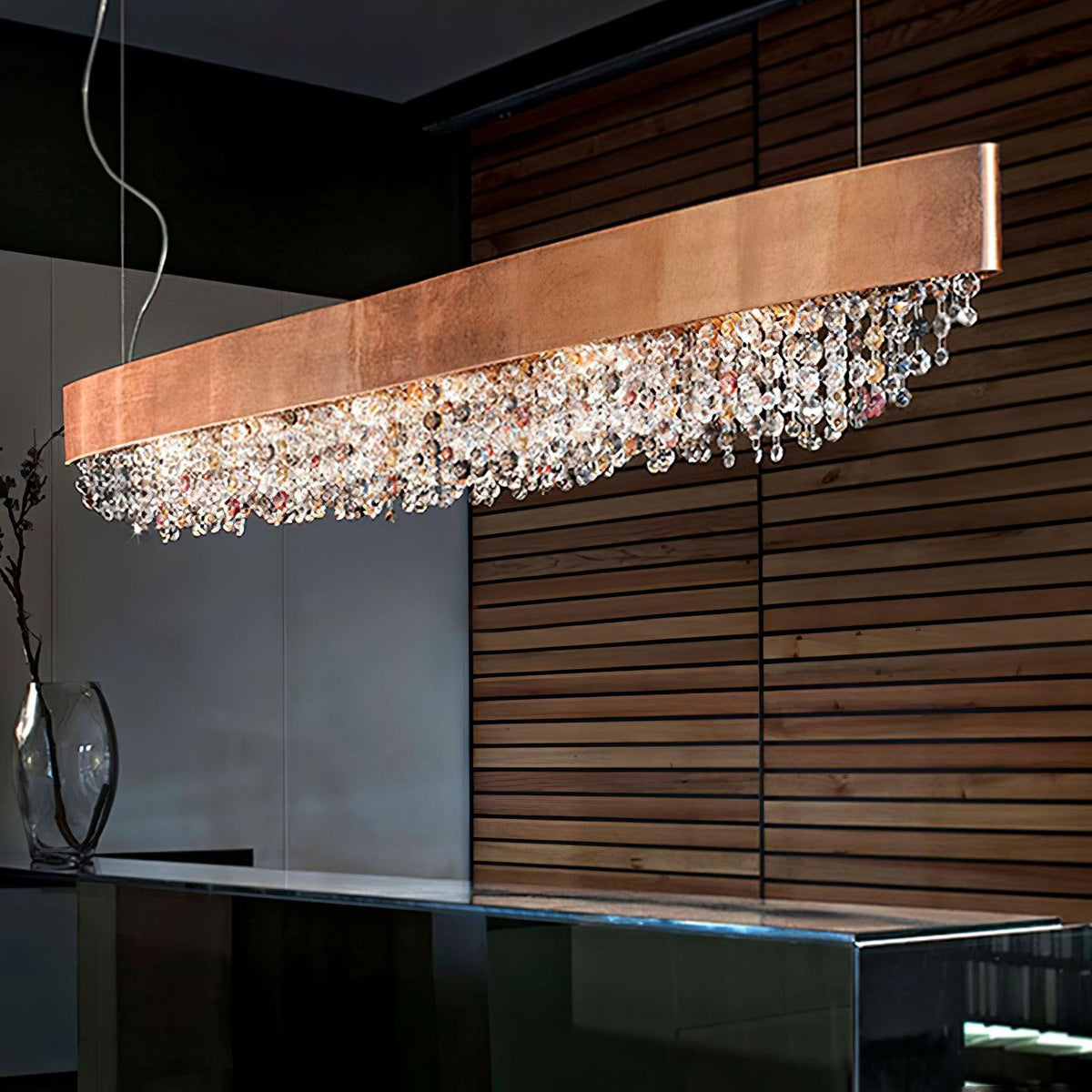 Kaelan lámpara colgante moderna de lujo en cristal