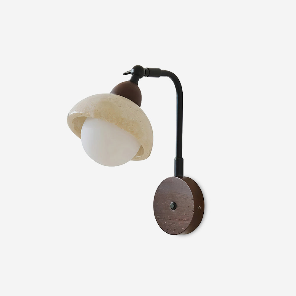 Tavalielle aplique de pared travertino blanco Opalescente Globo