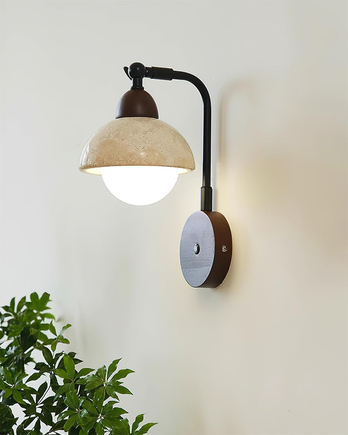 Tavalielle aplique de pared travertino blanco Opalescente Globo