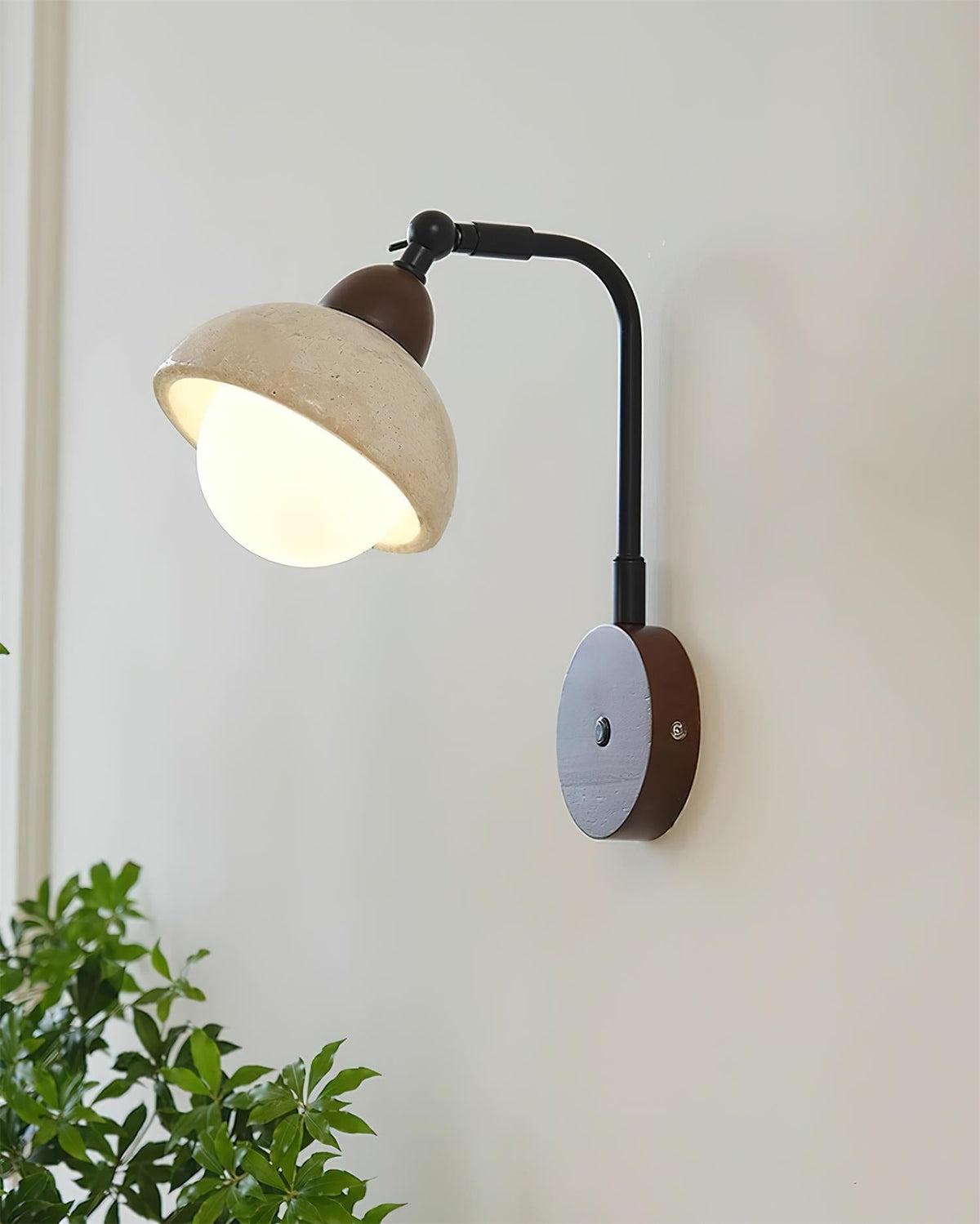 Tavalielle aplique de pared travertino blanco Opalescente Globo