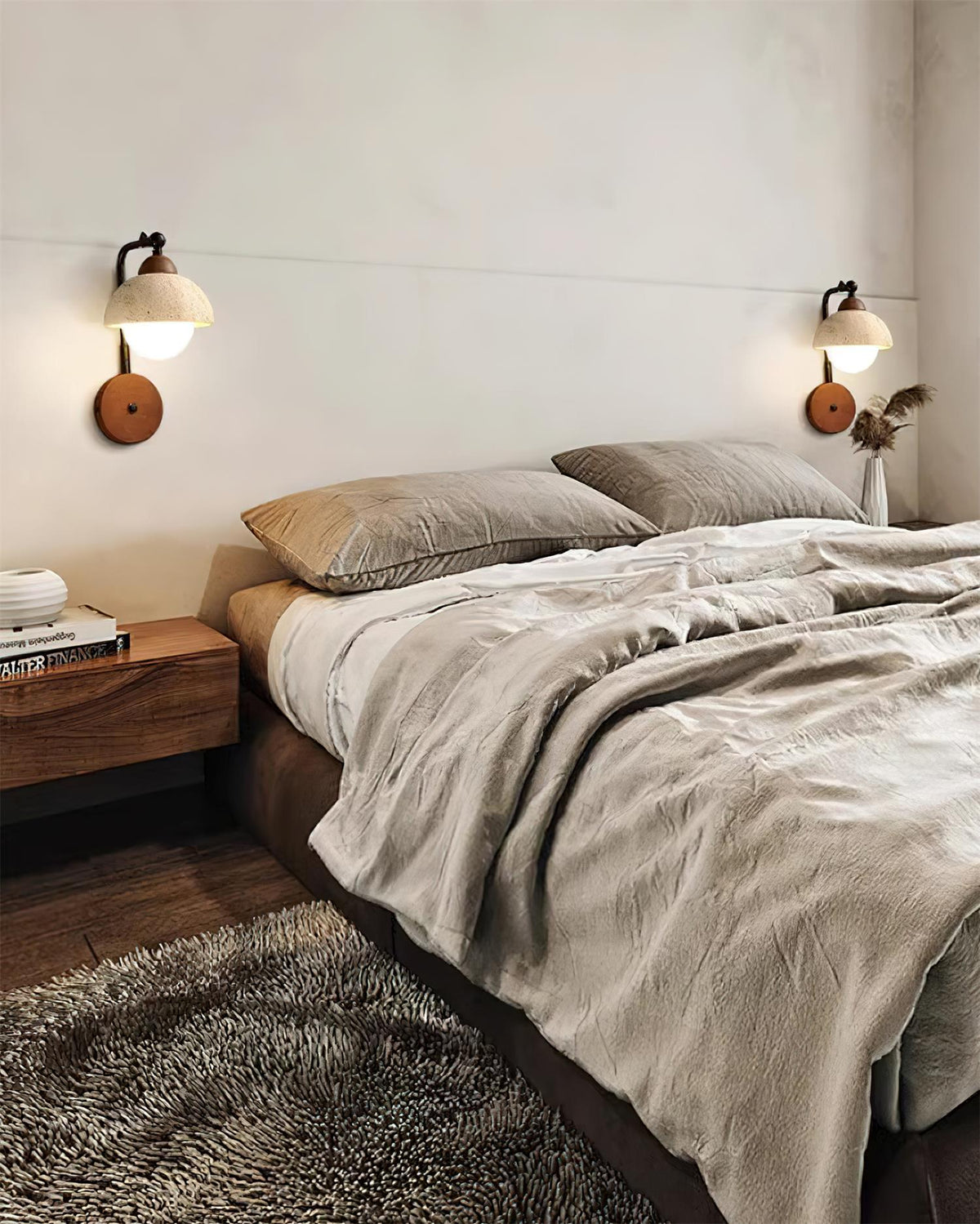 Tavalielle aplique de pared travertino blanco Opalescente Globo