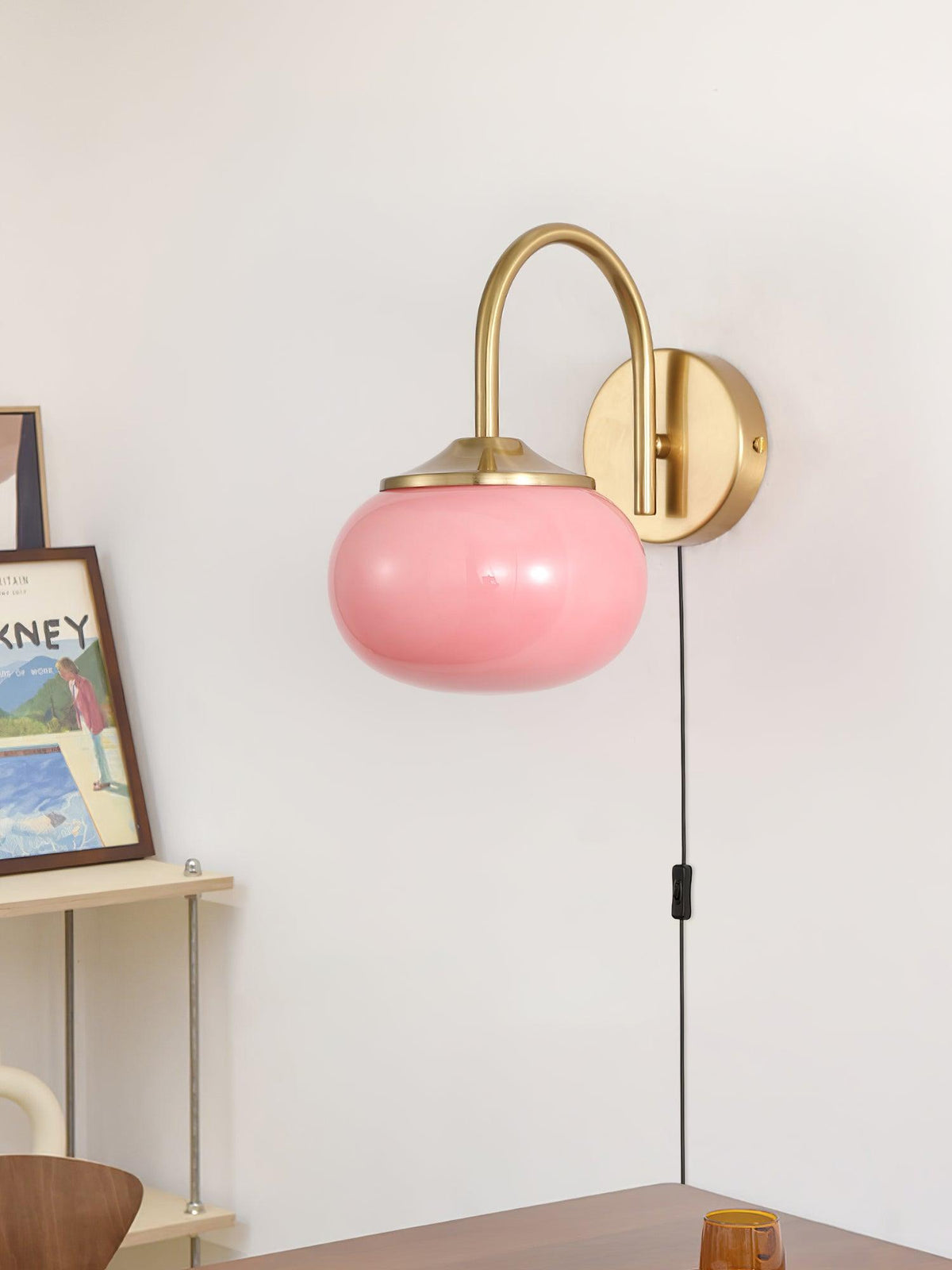 Kevely aplique de pared Premium nórdico con vidrio y enchufe enchufable