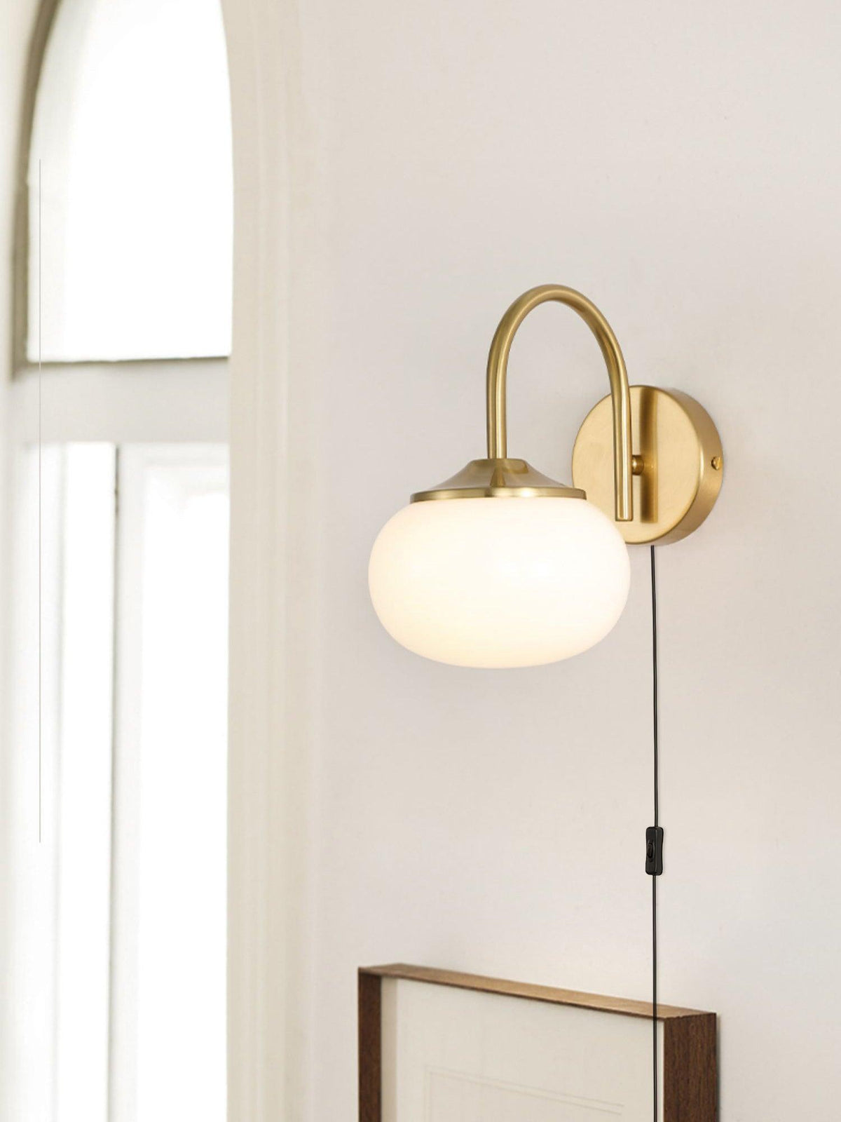 Kevely aplique de pared Premium nórdico con vidrio y enchufe enchufable