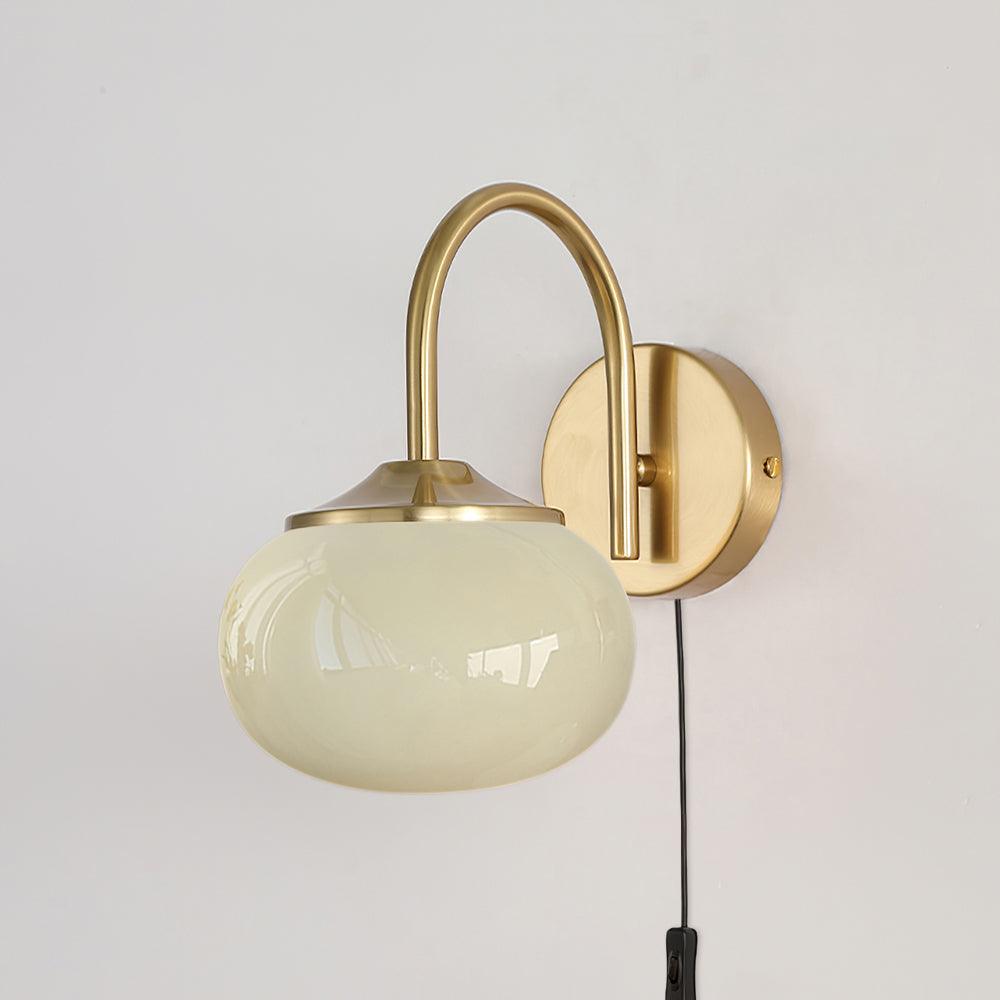 Kevely aplique de pared Premium nórdico con vidrio y enchufe enchufable