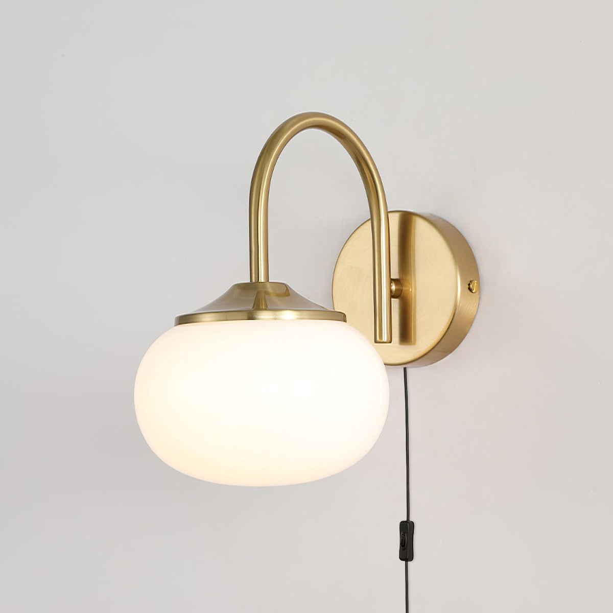 Kevely aplique de pared Premium nórdico con vidrio y enchufe enchufable