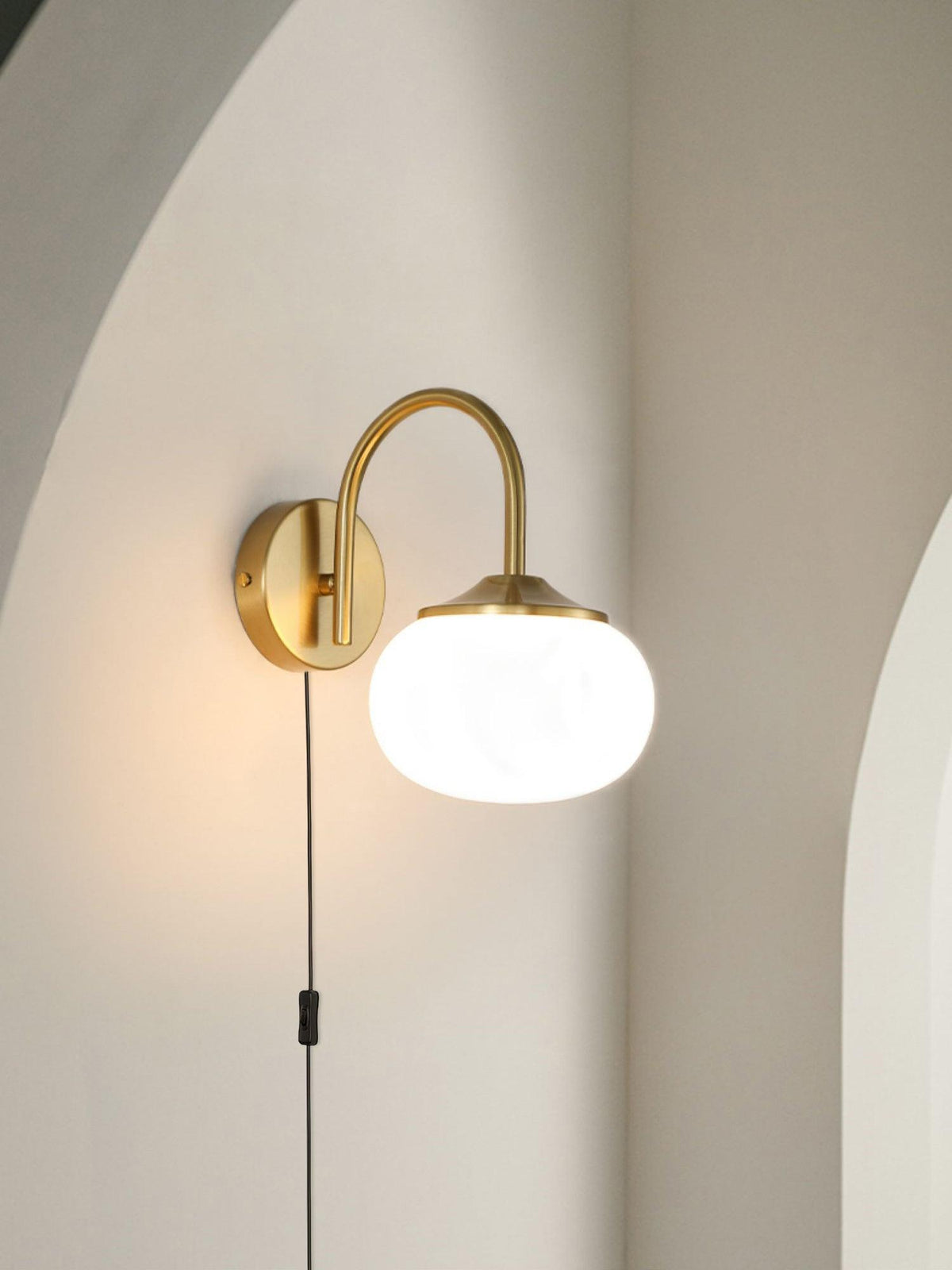 Kevely aplique de pared Premium nórdico con vidrio y enchufe enchufable