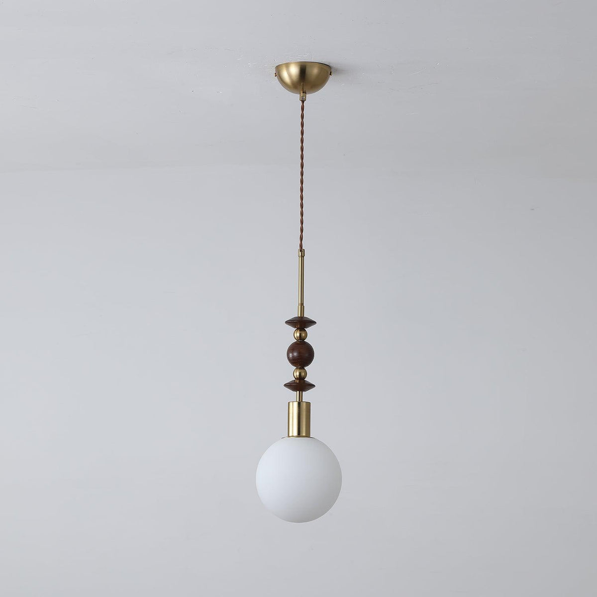 Aira Lámpara Colgante Vintage Globo con Perlas de Madera