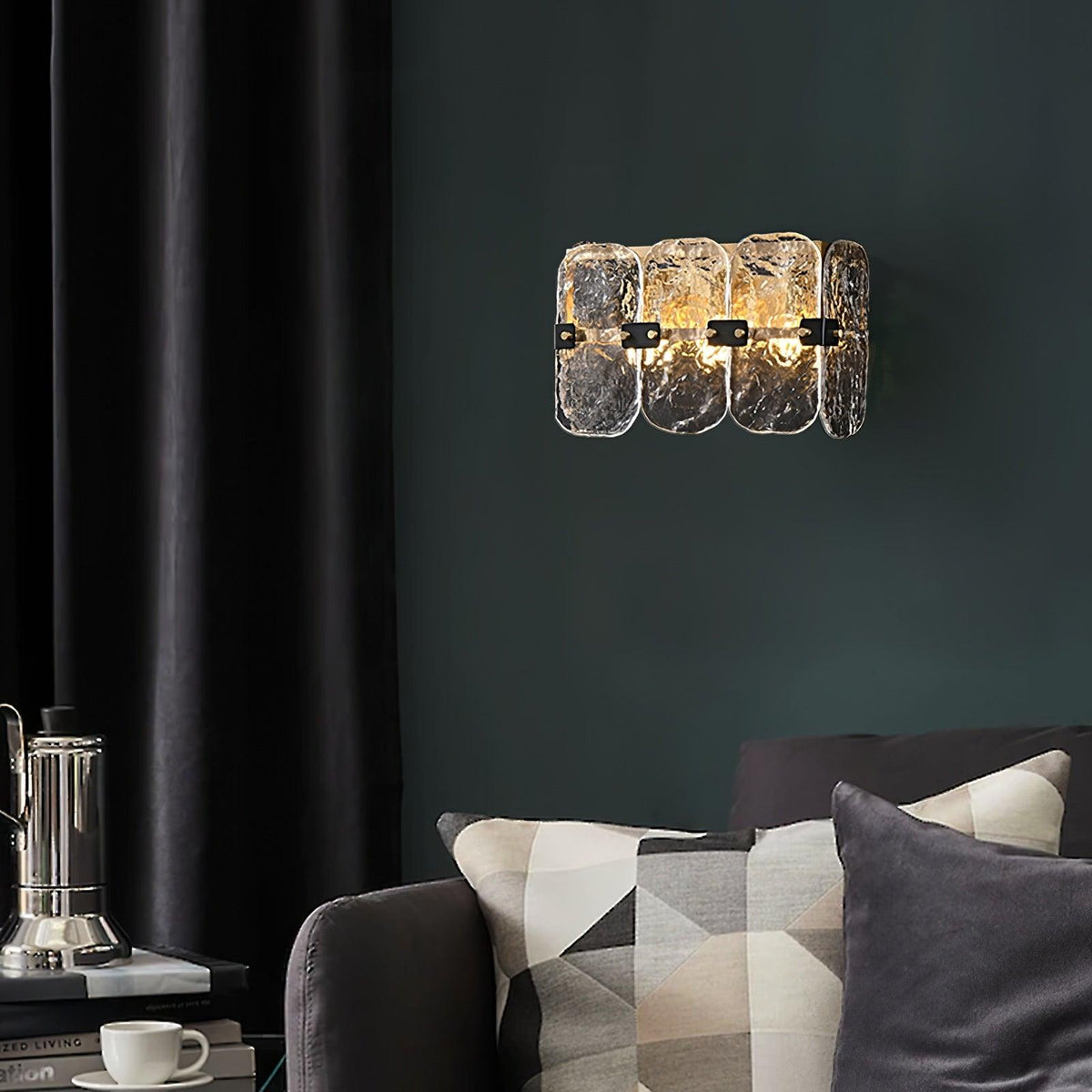 Eiruaine aplique de pared con vidrio