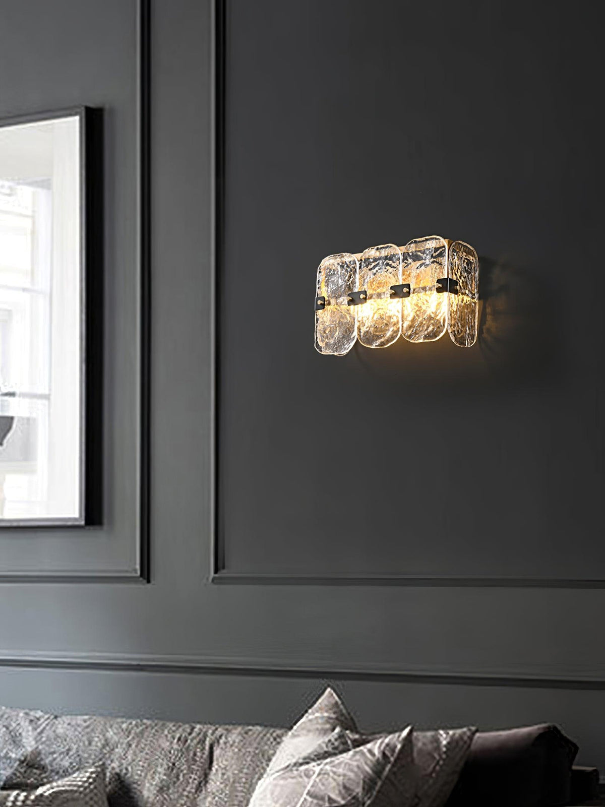 Eiruaine aplique de pared con vidrio