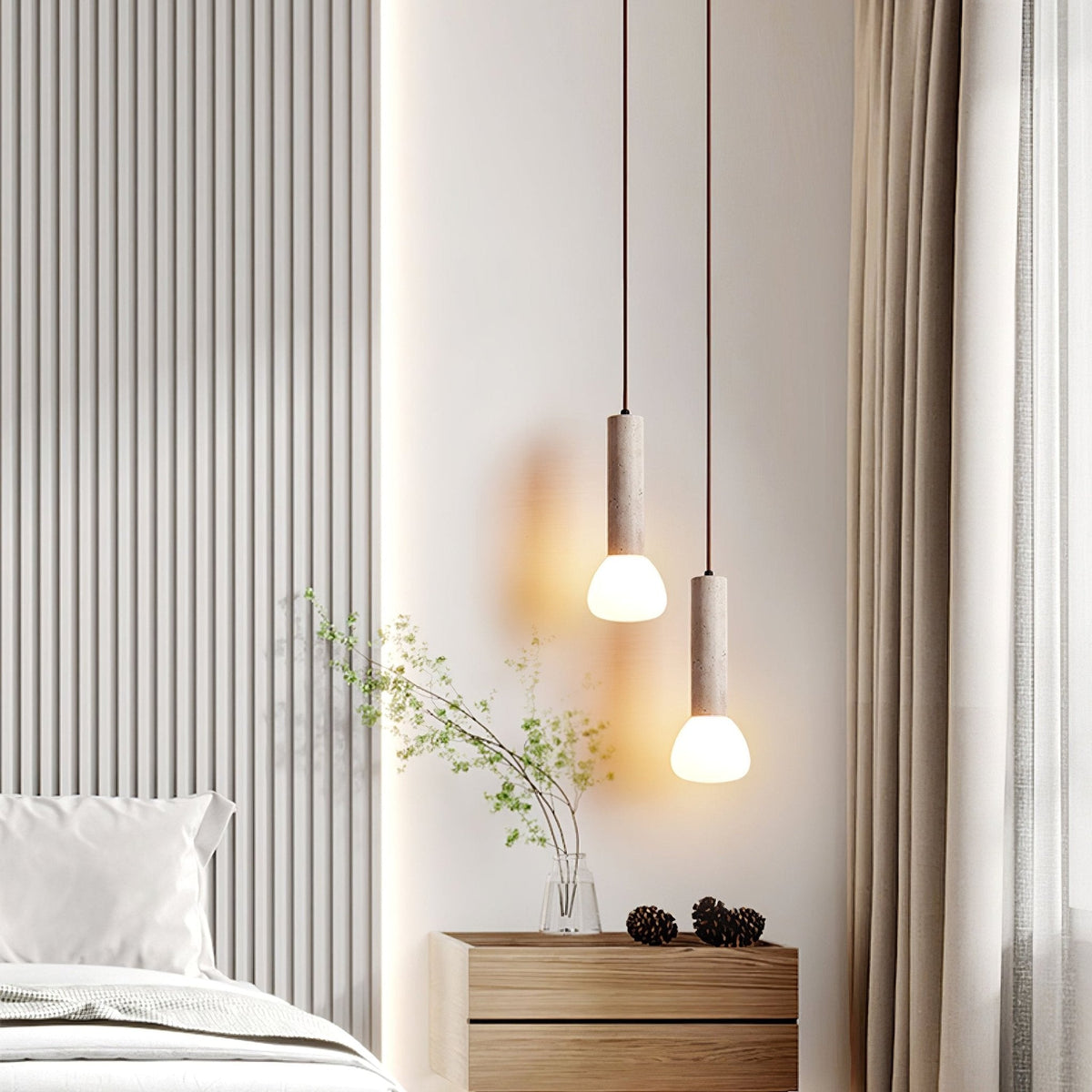 Beia lámpara colgante minimalista de travertino