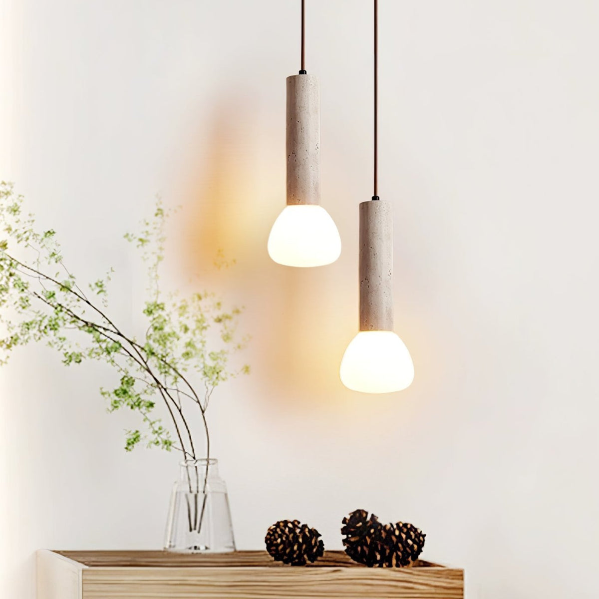 Beia lámpara colgante minimalista de travertino