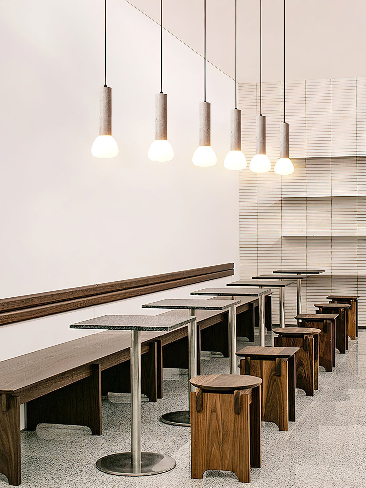 Beia lámpara colgante minimalista de travertino