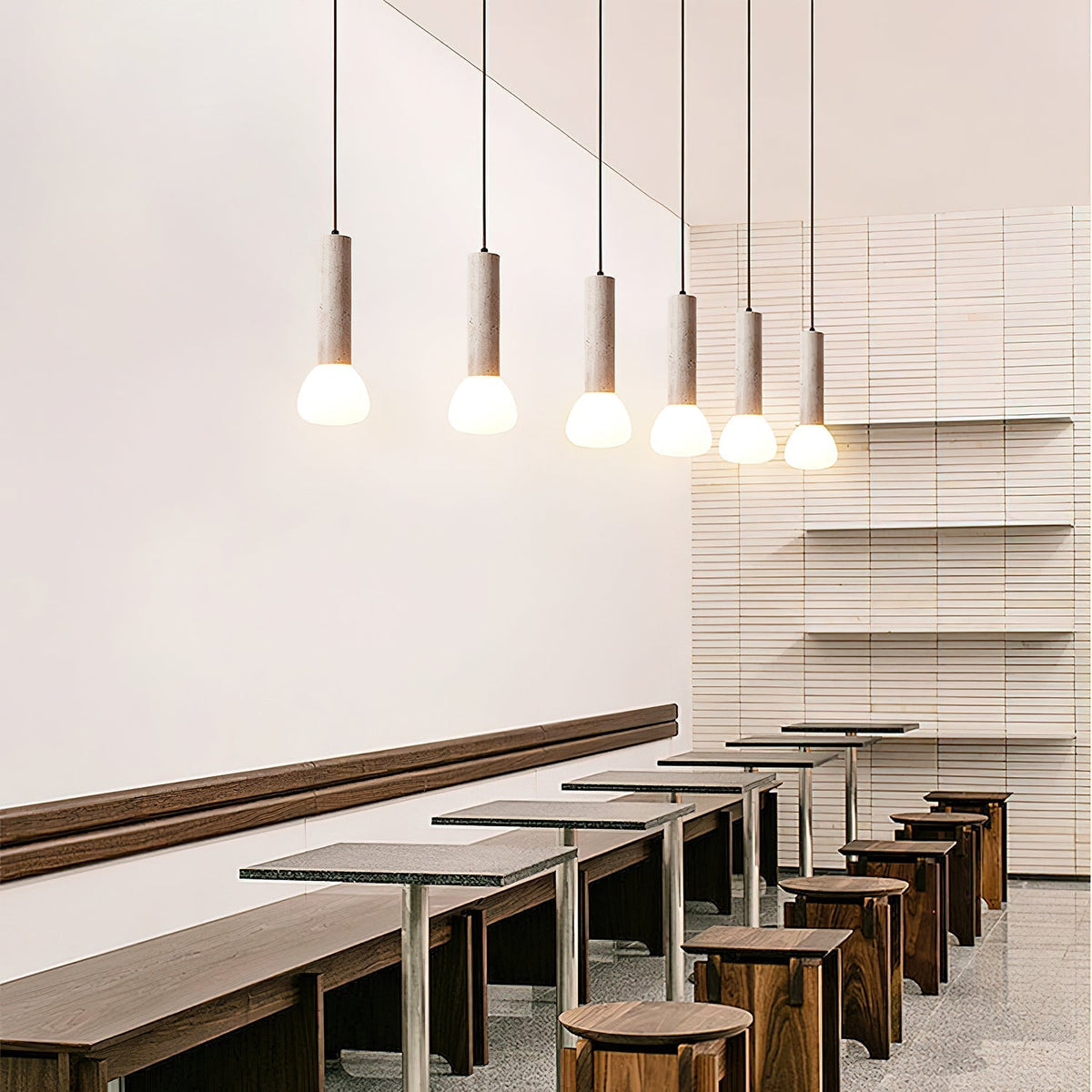 Beia lámpara colgante minimalista de travertino