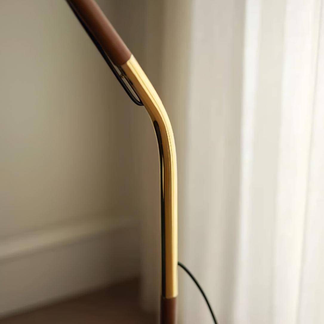 Ervenil lámpara de pie de madera y vidrio estilo mid-century