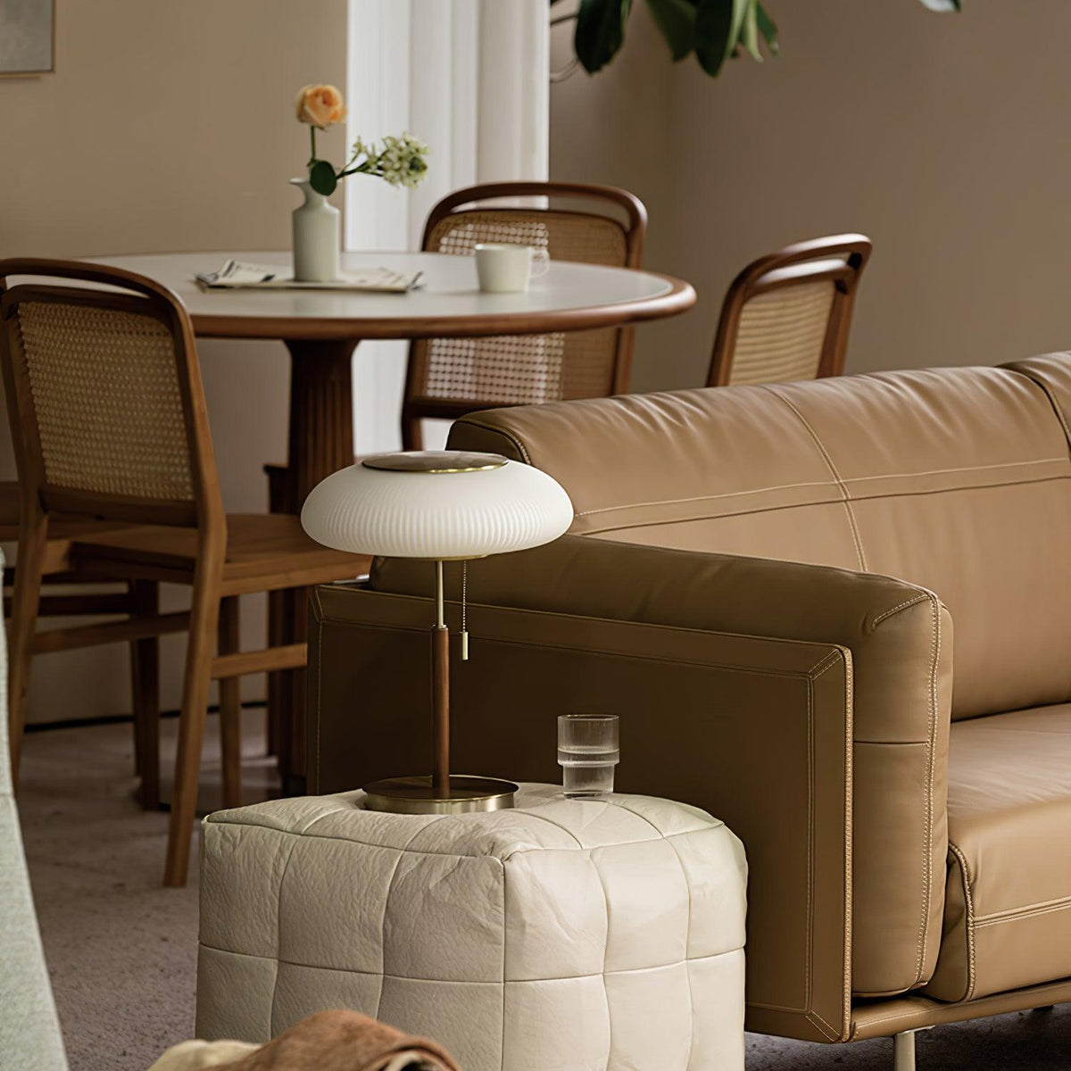 Glimmce lámpara de mesa de madera