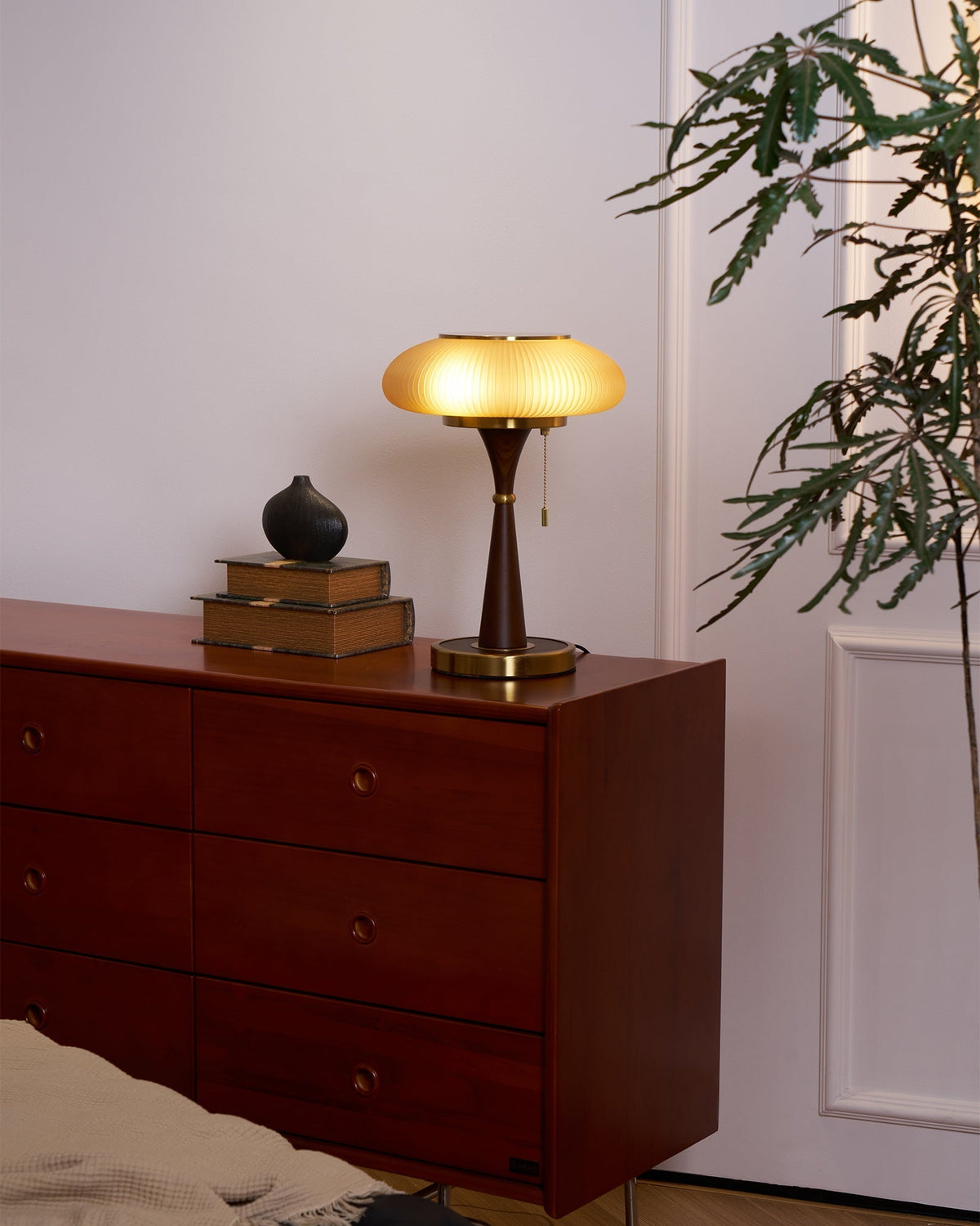 Vevelo lámpara de mesa de madera vintage