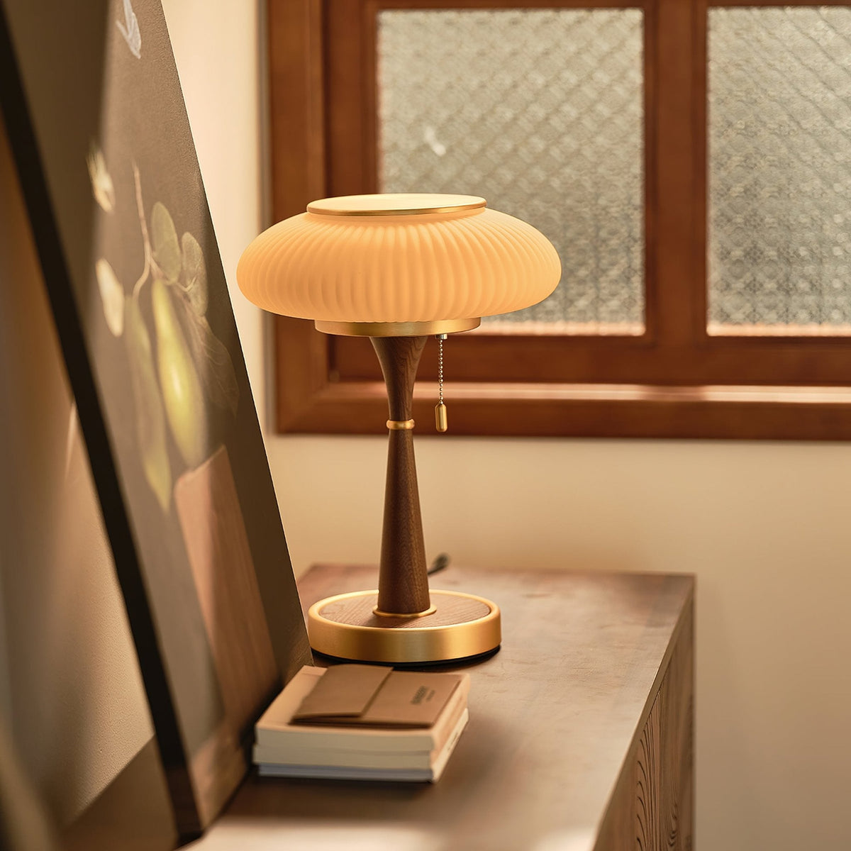 Vevelo lámpara de mesa de madera vintage