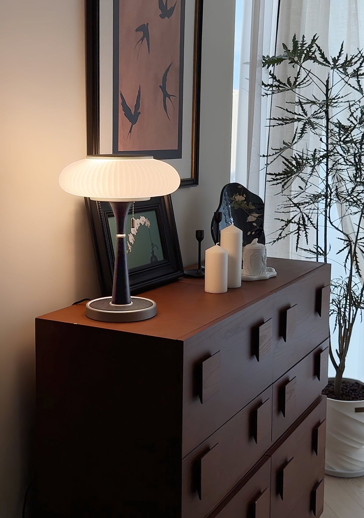 Vevelo lámpara de mesa de madera vintage