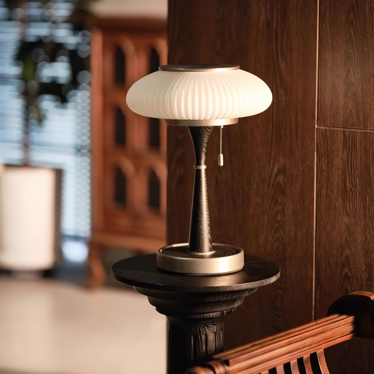 Vevelo lámpara de mesa de madera vintage