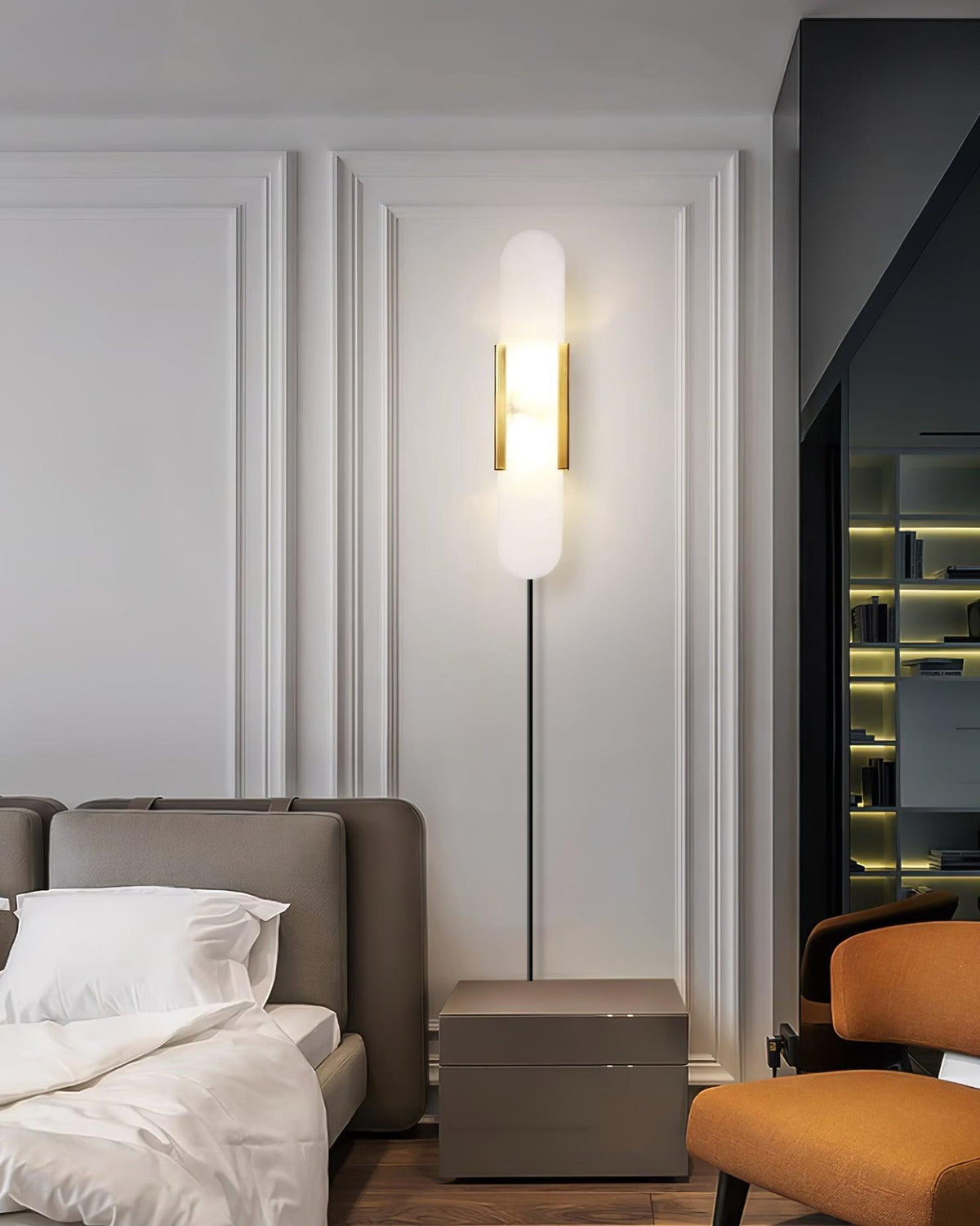 Bano aplique de pared alabastro con enchufe