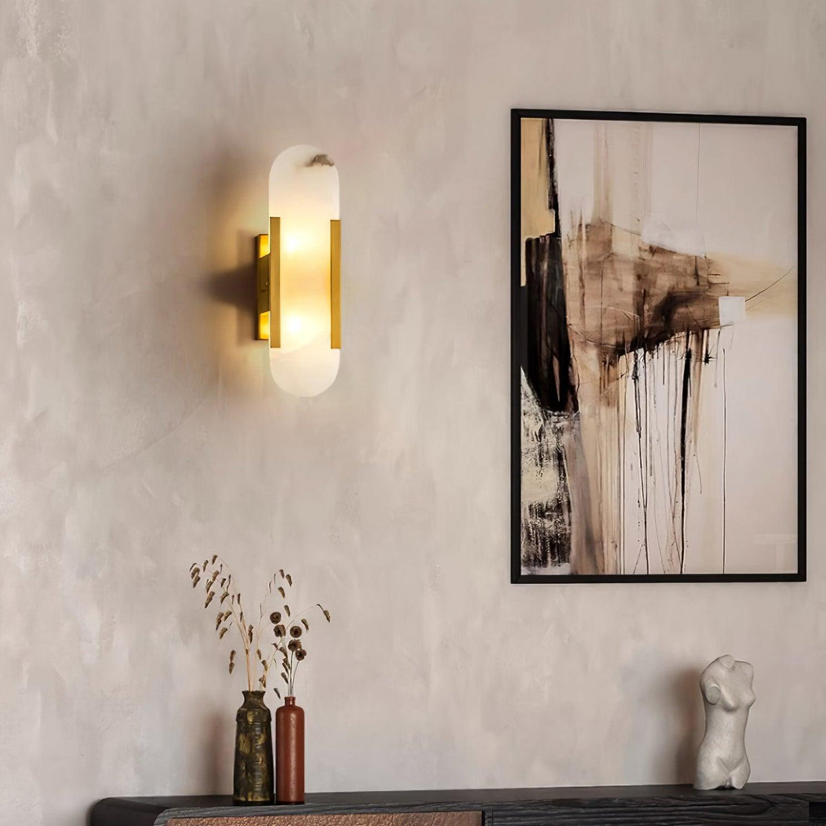 Bano aplique de pared alabastro con enchufe