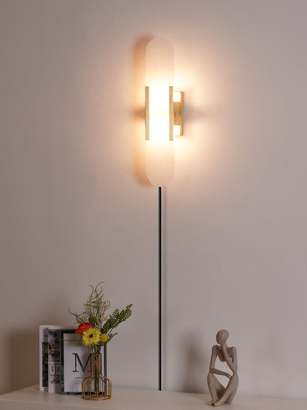 Bano aplique de pared alabastro con enchufe