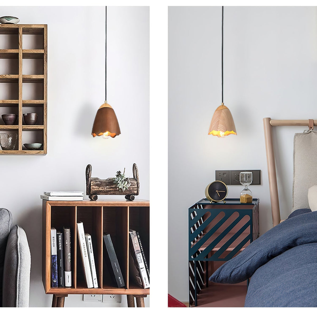 Sartin lámpara colgante moderna minimalista de madera en forma de campana