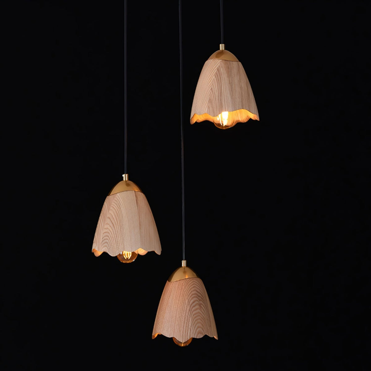 Sartin lámpara colgante moderna minimalista de madera en forma de campana