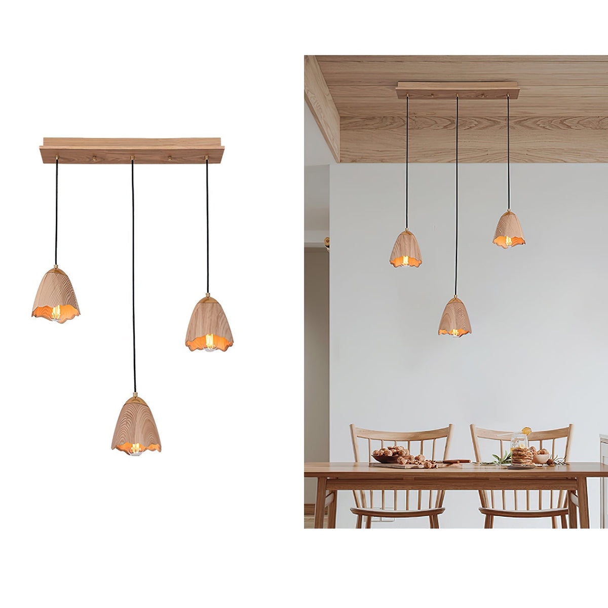 Sartin lámpara colgante moderna minimalista de madera en forma de campana