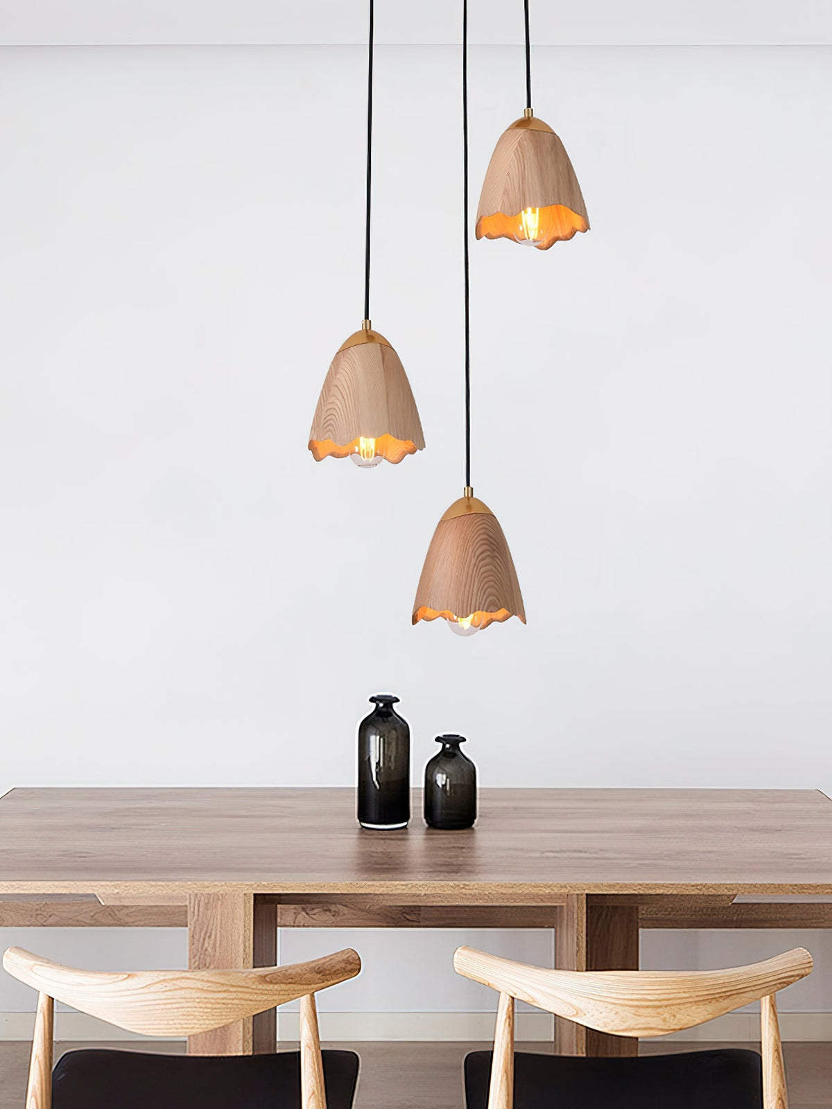 Sartin lámpara colgante moderna minimalista de madera en forma de campana