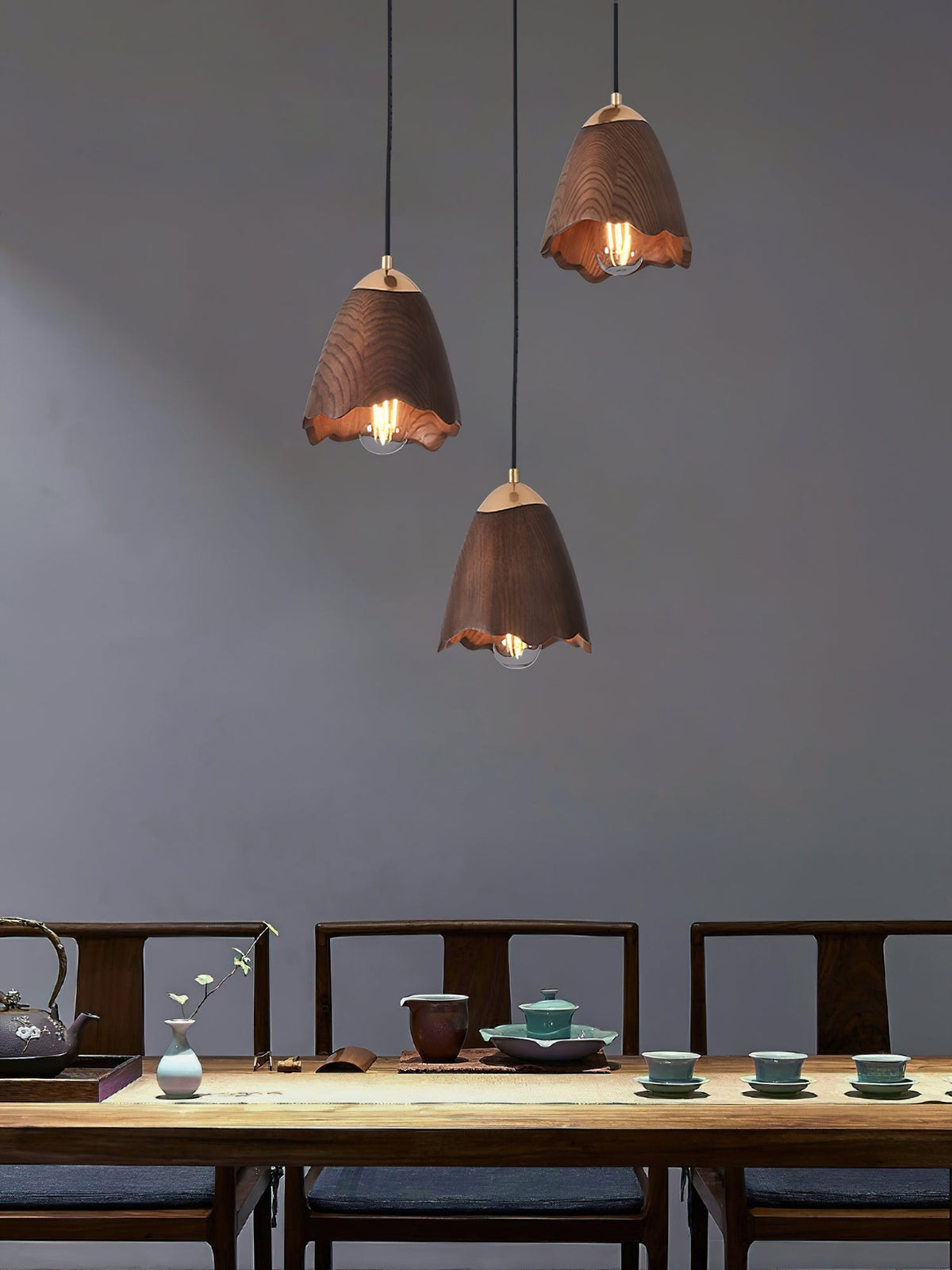 Sartin lámpara colgante moderna minimalista de madera en forma de campana