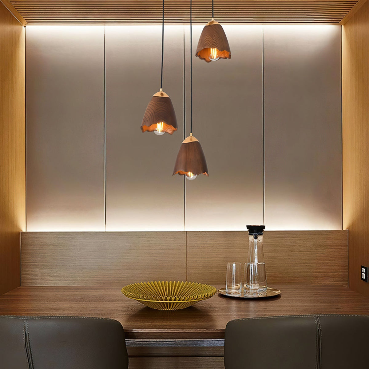 Sartin lámpara colgante moderna minimalista de madera en forma de campana