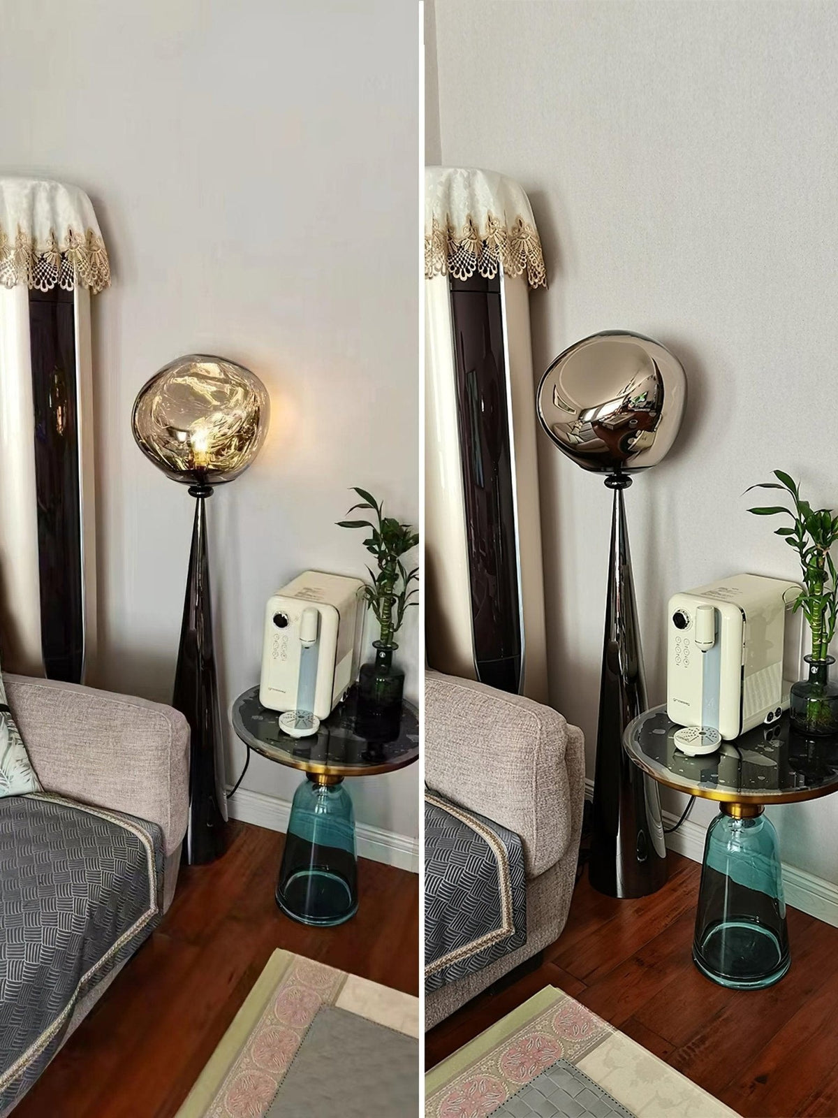 Ovexin lámpara de pie gris contemporánea