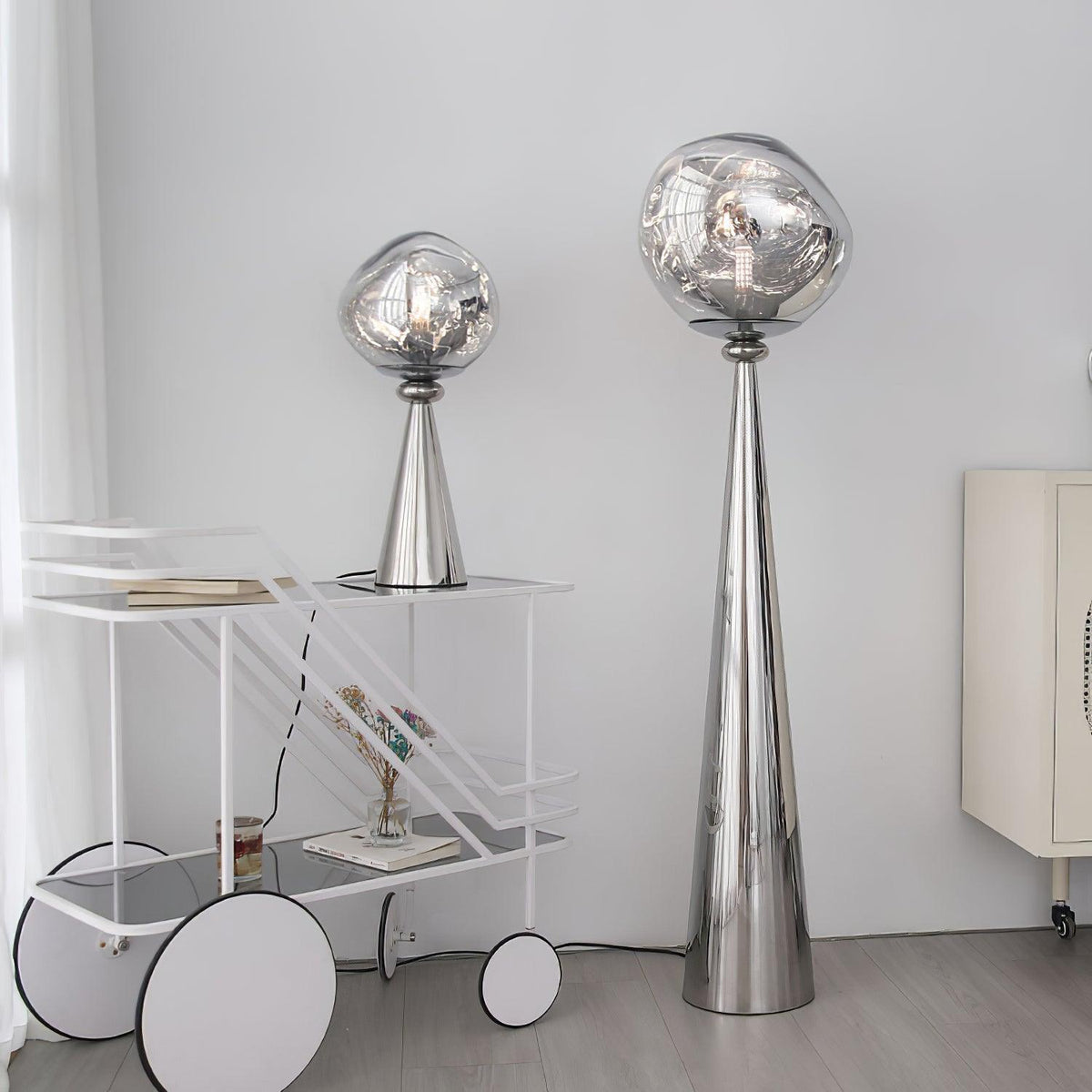 Ovexin lámpara de pie gris contemporánea
