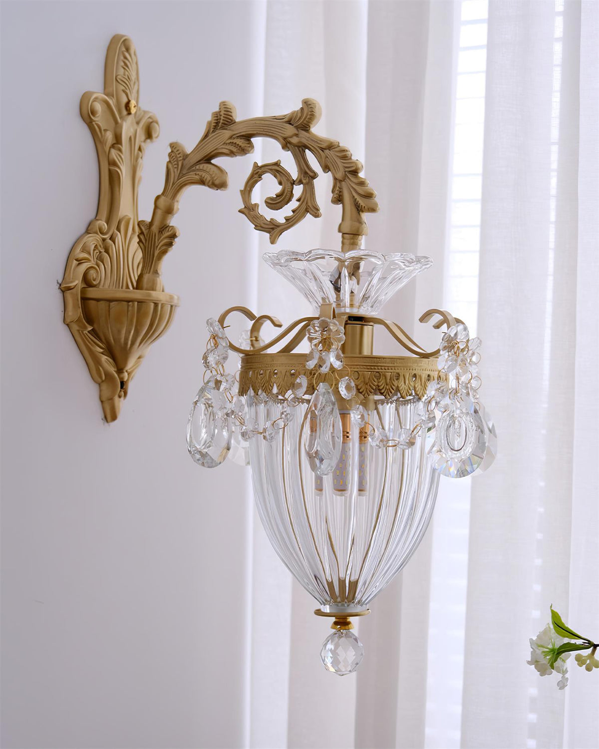 Vireon aplique de pared doble dorado moderno