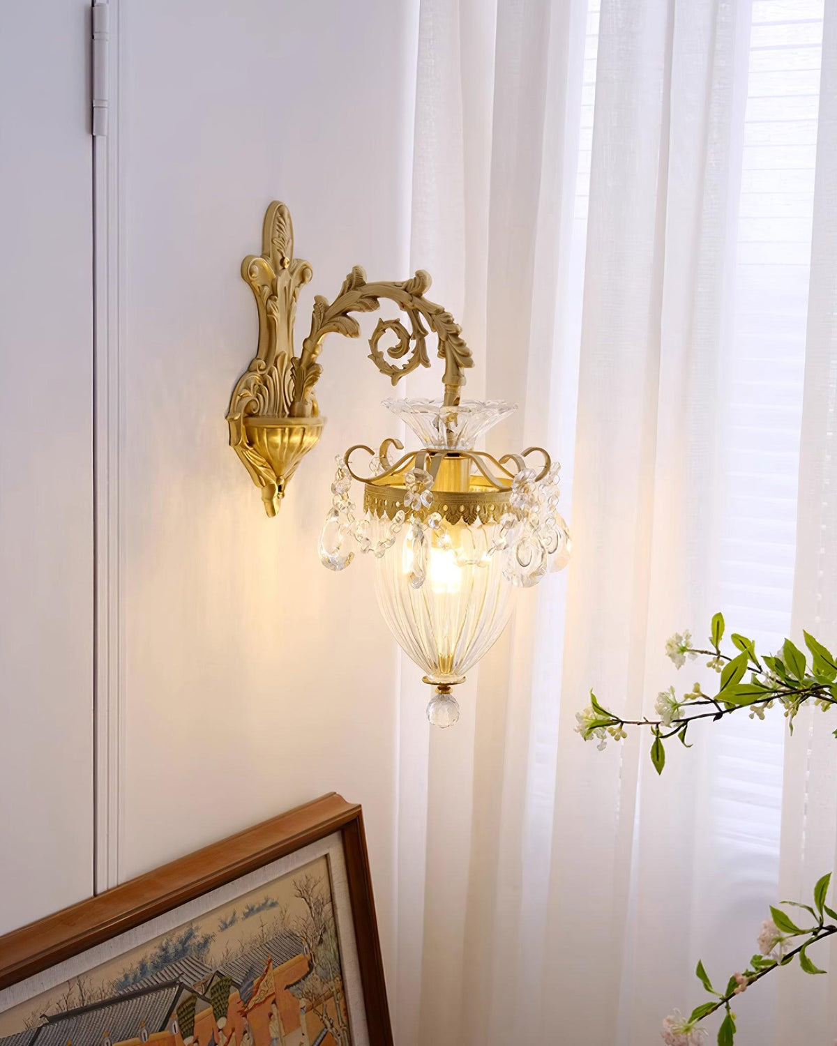 Vireon aplique de pared doble dorado moderno