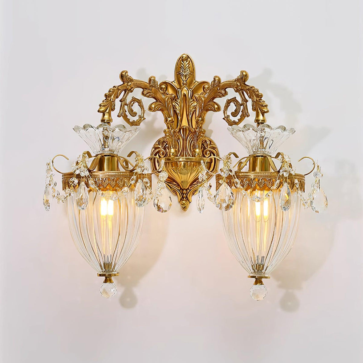 Vireon aplique de pared doble dorado moderno