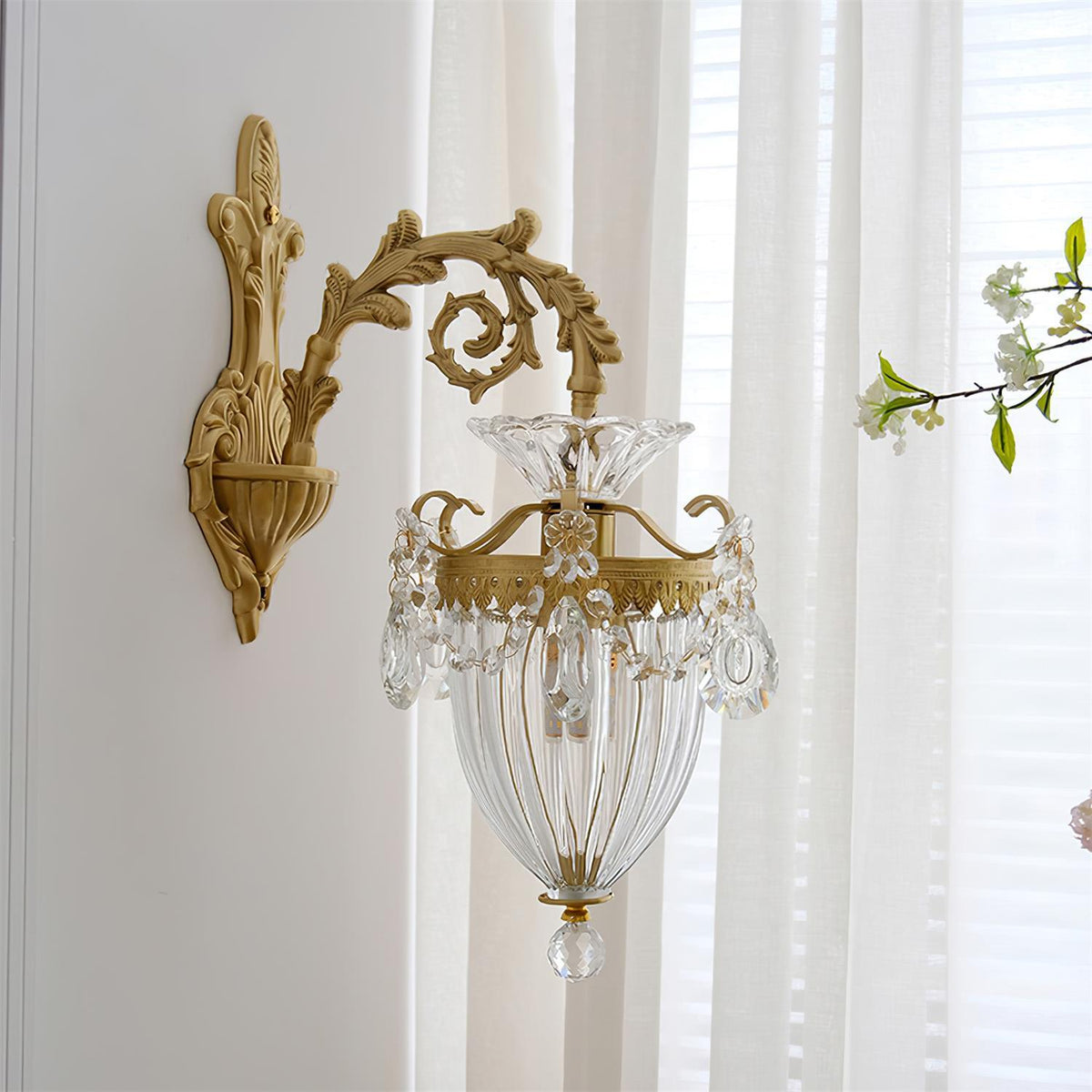 Vireon aplique de pared doble dorado moderno