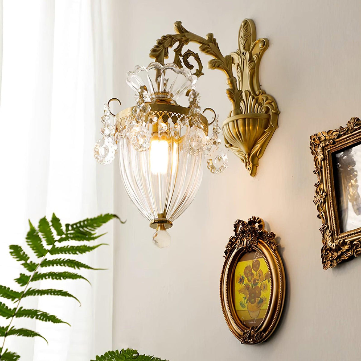 Vireon aplique de pared doble dorado moderno