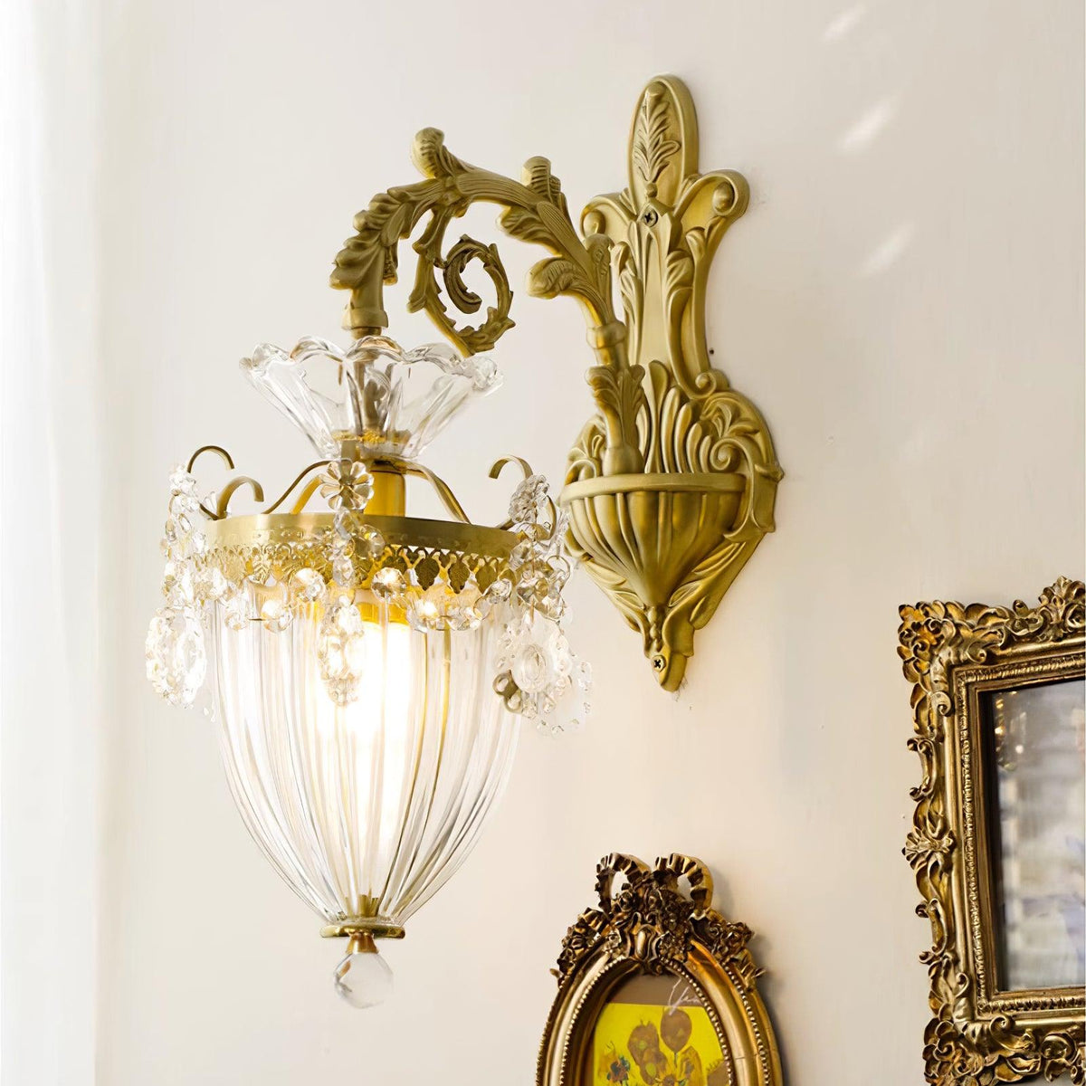 Vireon aplique de pared doble dorado moderno