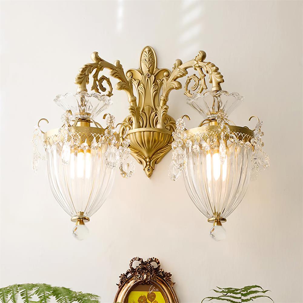 Vireon aplique de pared doble dorado moderno