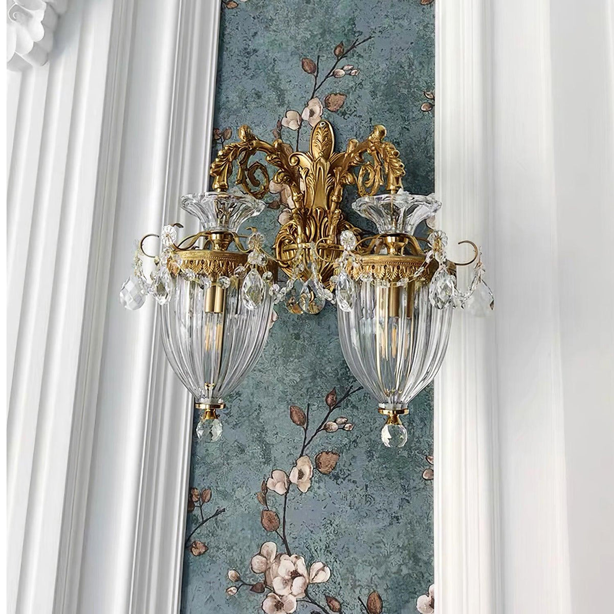 Vireon aplique de pared doble dorado moderno