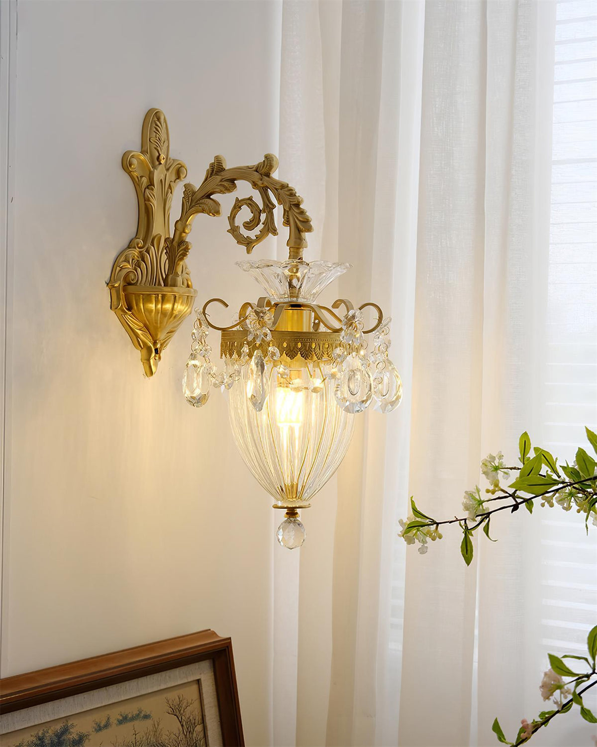 Vireon aplique de pared doble dorado moderno