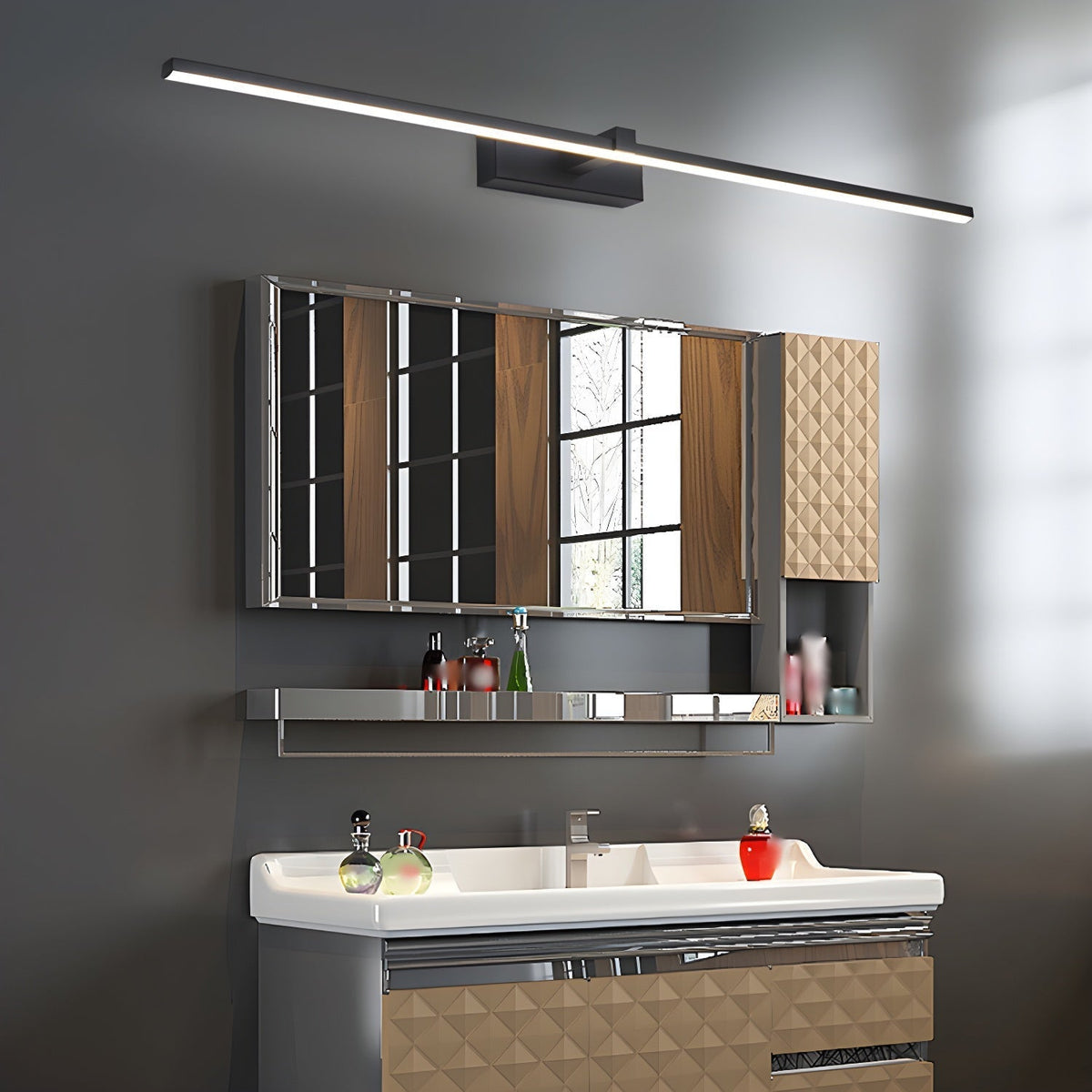 Yume aplique de pared lineal moderno minimalista con espejo