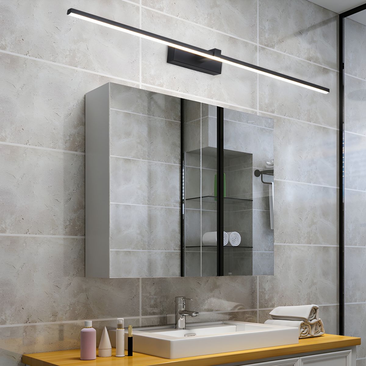 Yume aplique de pared lineal moderno minimalista con espejo