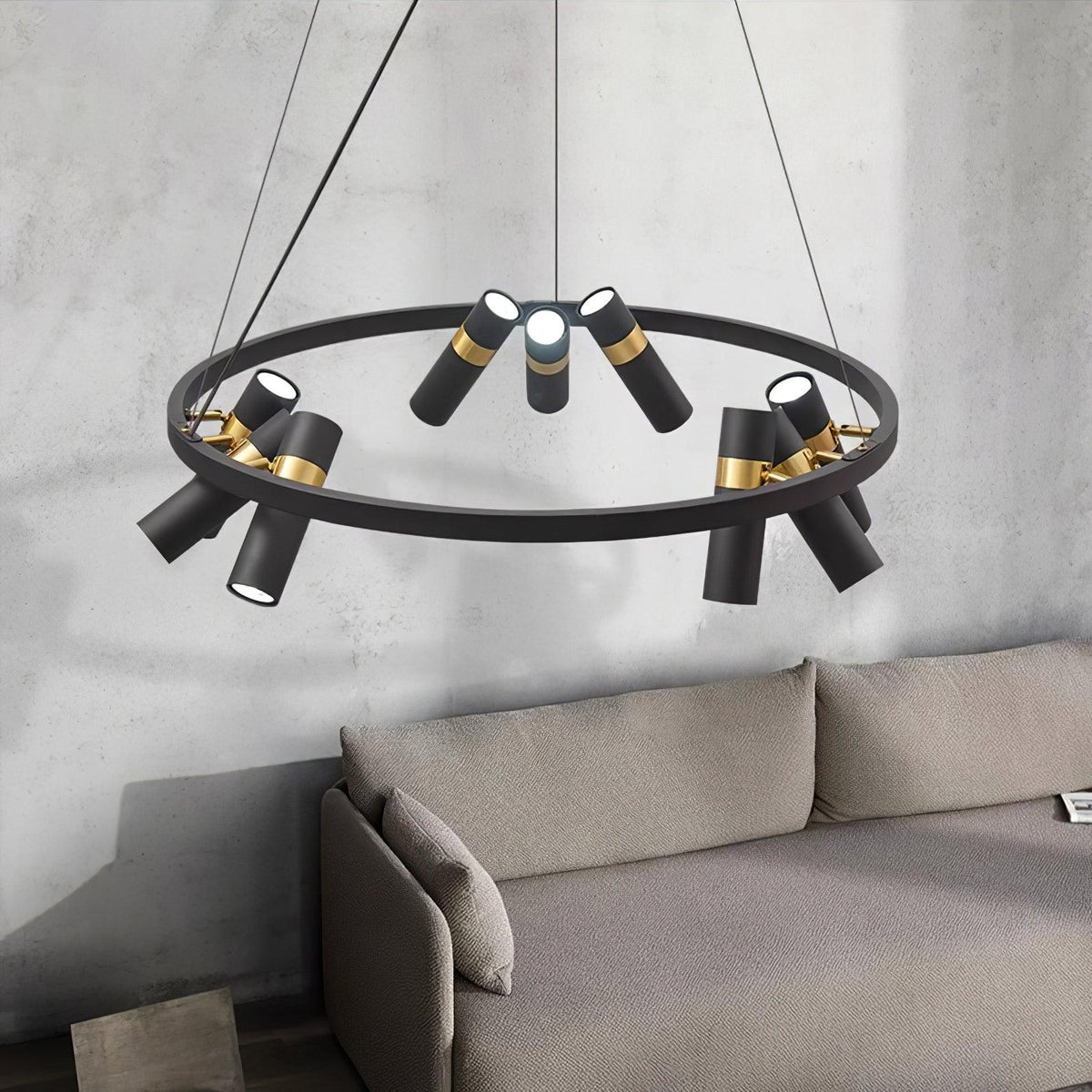 Celenora lámpara de araña industrial con pantalla de acrílico