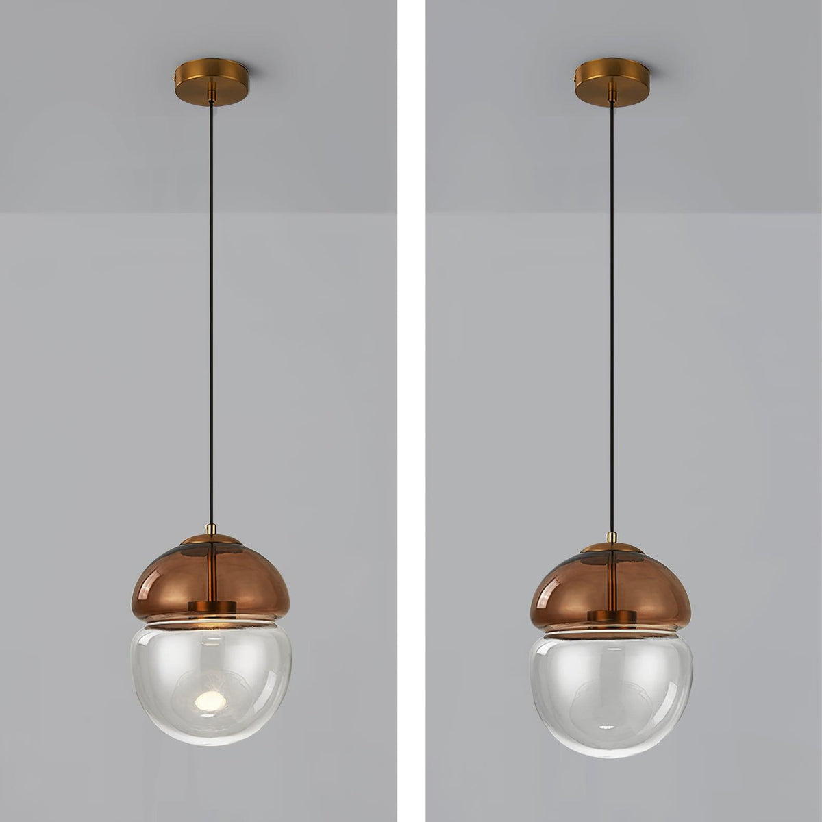 Aged lámpara colgante moderna minimalista cúpula de vidrio envejecida