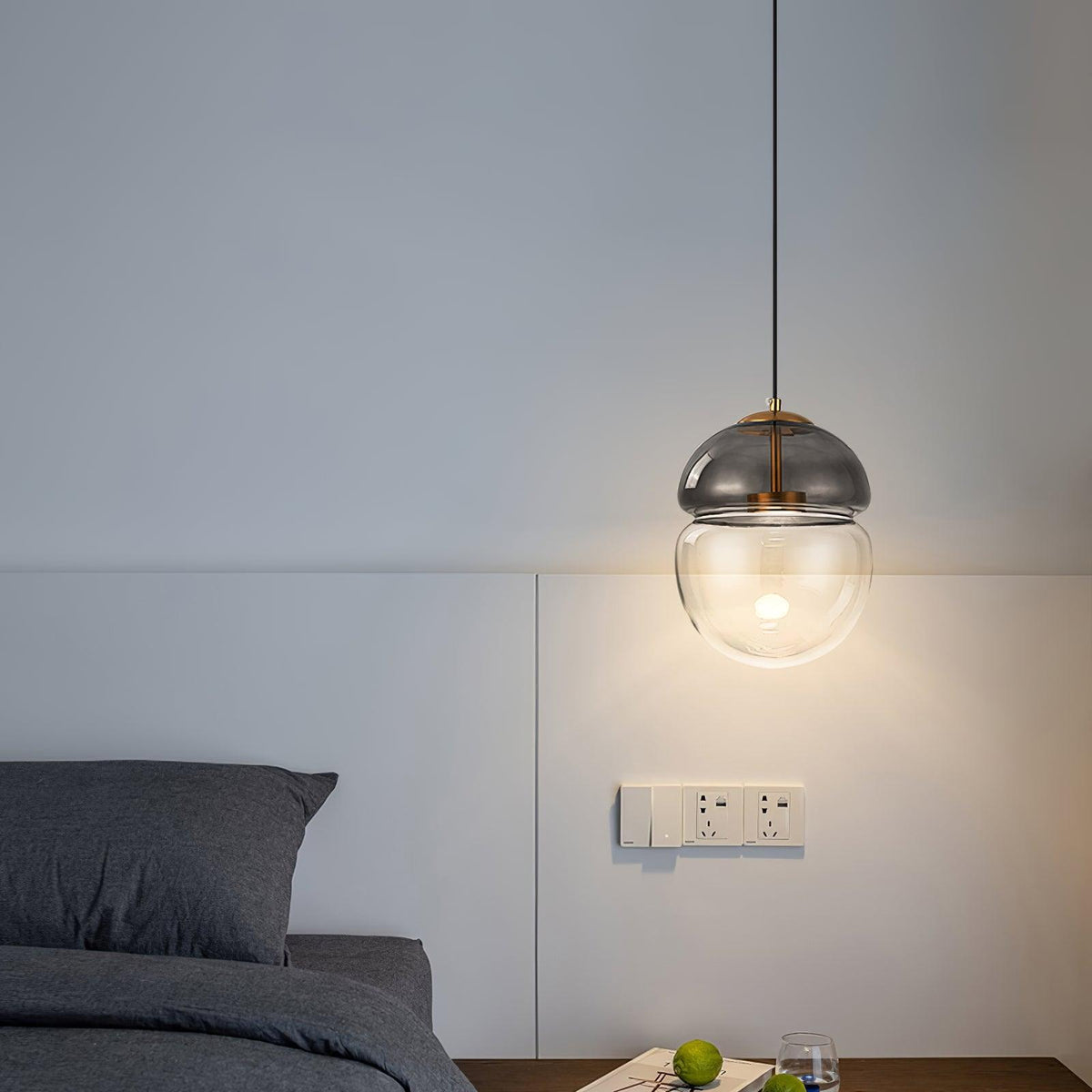 Aged lámpara colgante moderna minimalista cúpula de vidrio envejecida